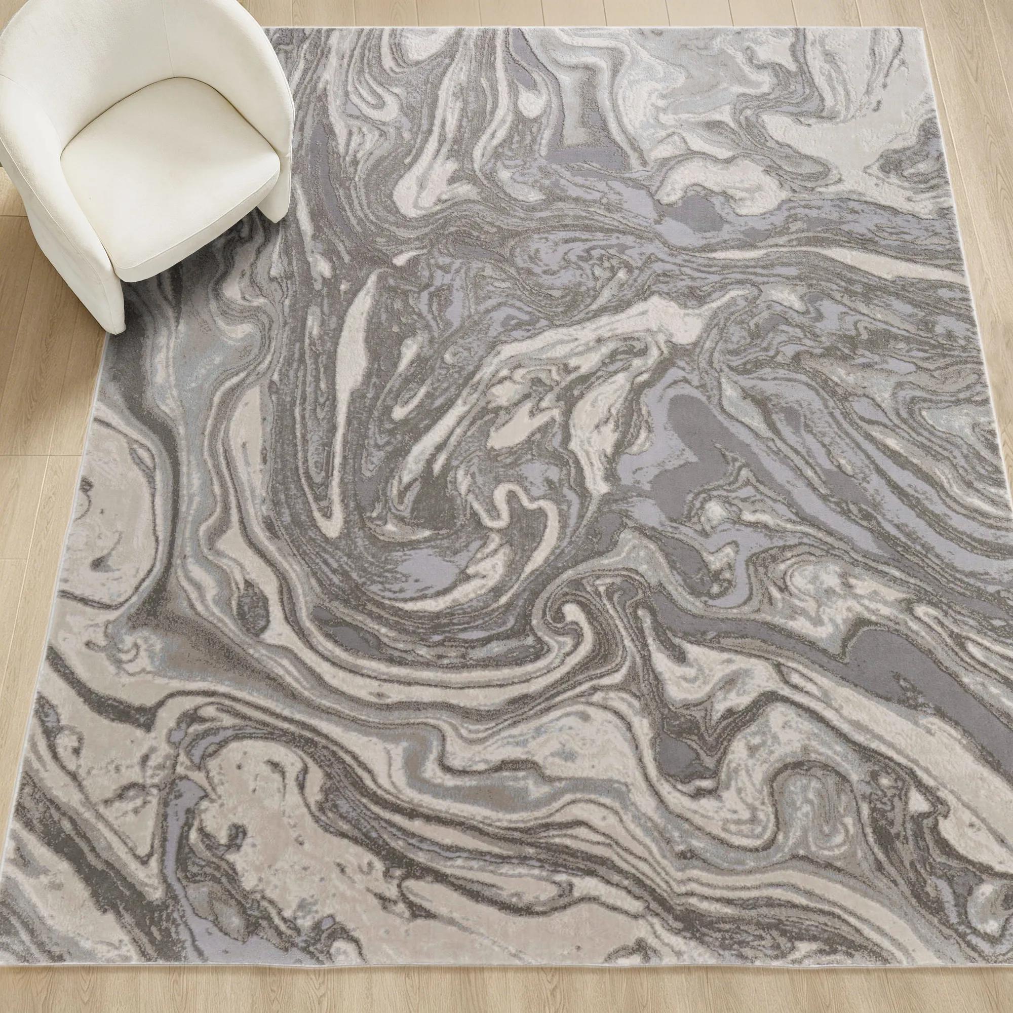 Marbre Marbled Rugs - Grey/Taupe/Powder Blue