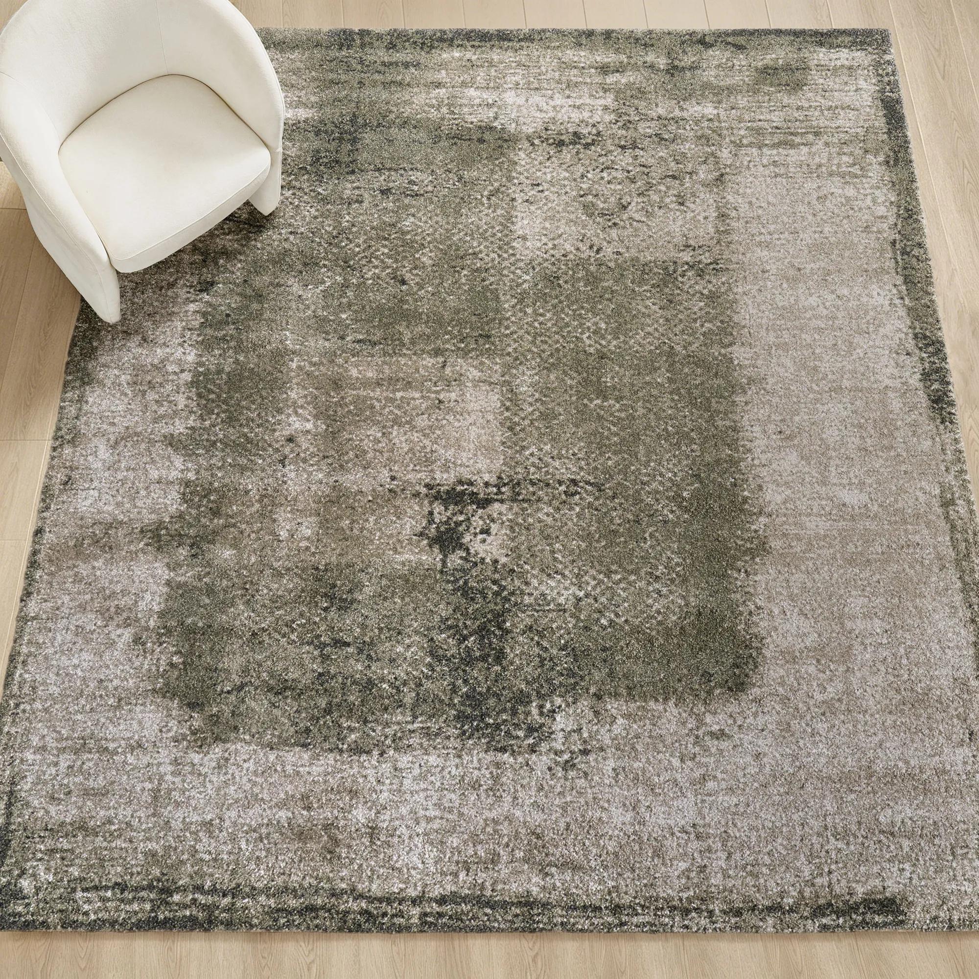 Irving Abstract Rugs - Moss Green/Beige/Grey