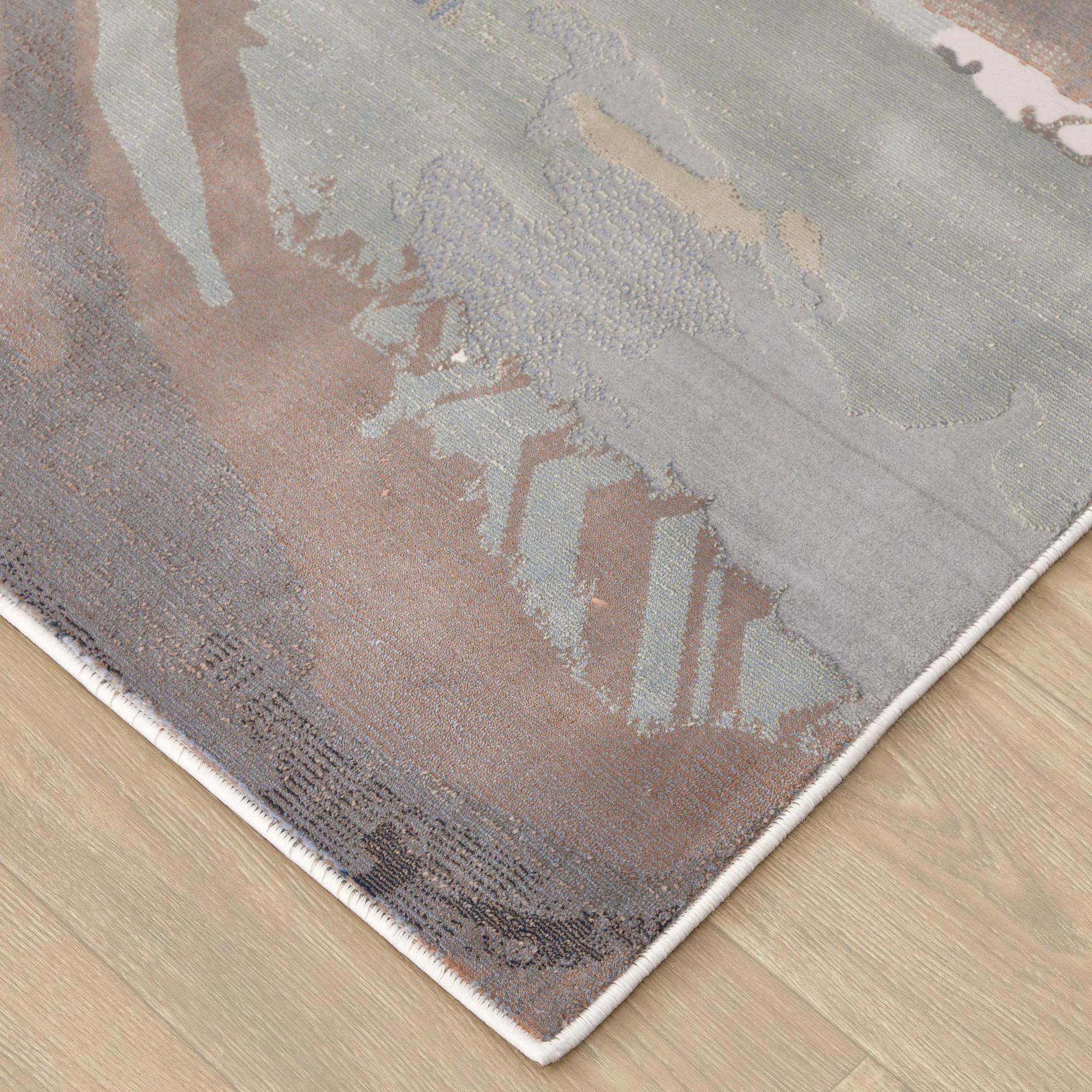 Nerissa Abstract Rugs - Ivory/Grey/Blue/Green