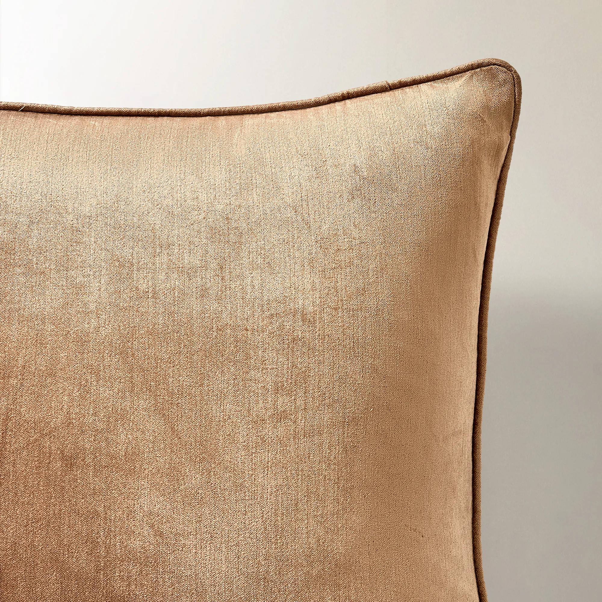 Glisten Velvet Piped Edge Pillow 22" - Bronze