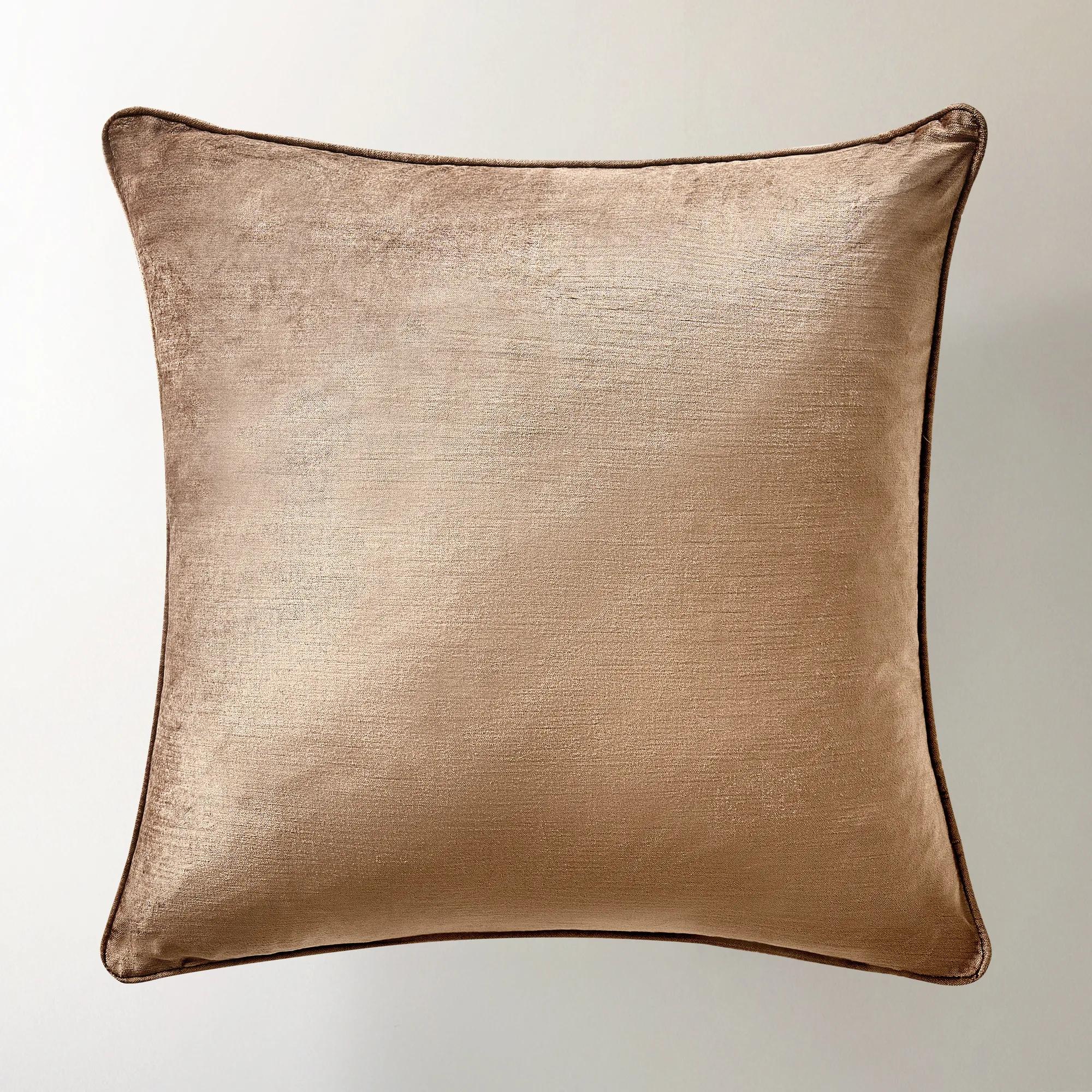 Glisten Velvet Piped Edge Pillow 22" - Bronze