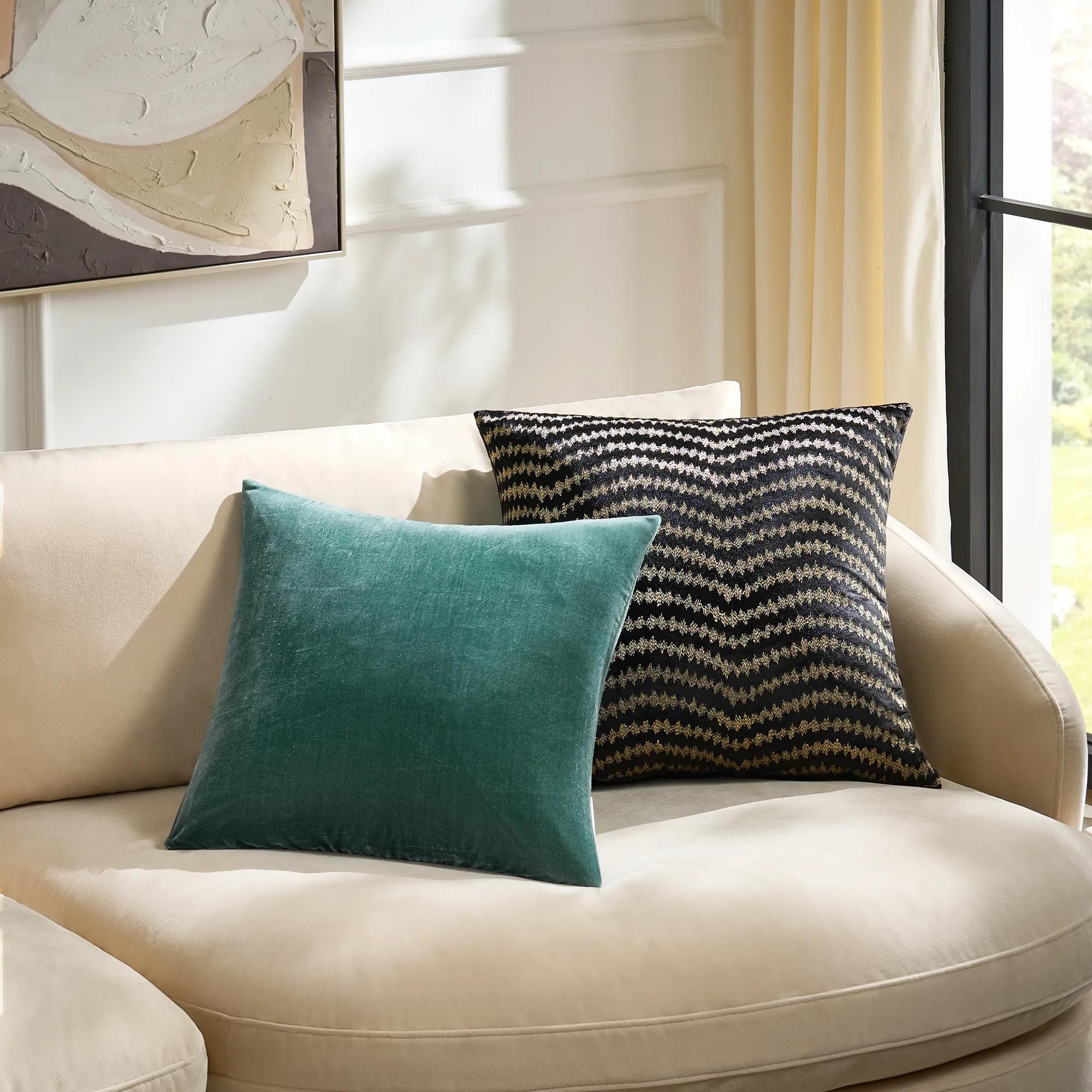Delia Silky Velvet Pillow 20" - Deep Teal