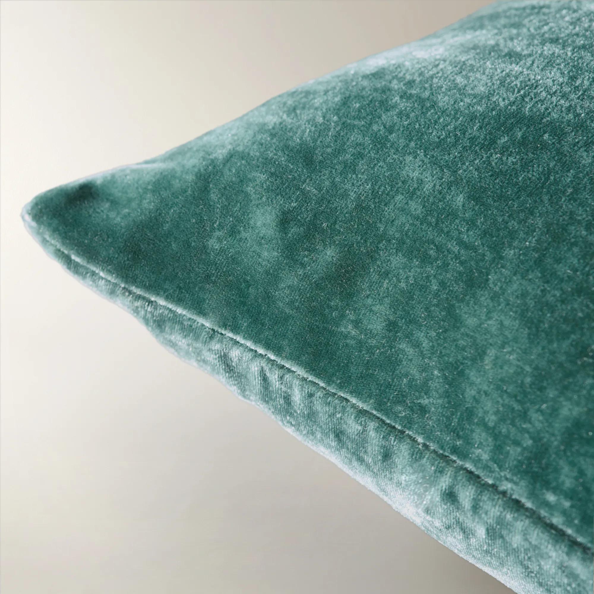 Delia Silky Velvet Pillow 20" - Deep Teal