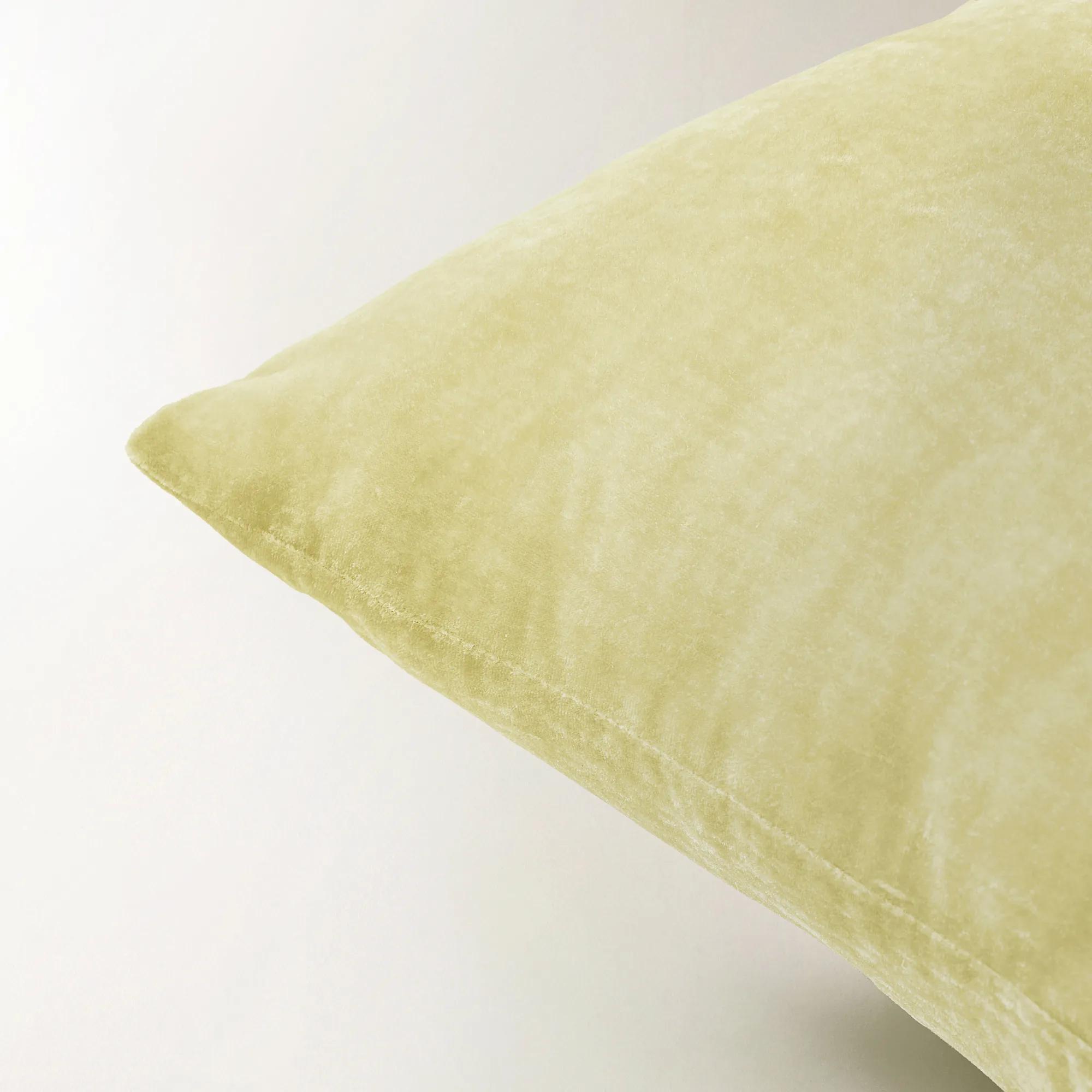 Delia Silky Velvet Pillow 20" - Citron Yellow