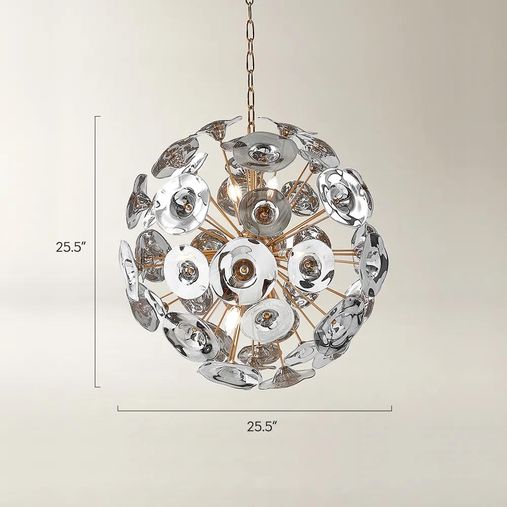 Tinslee Glass Chandelier - Smoke