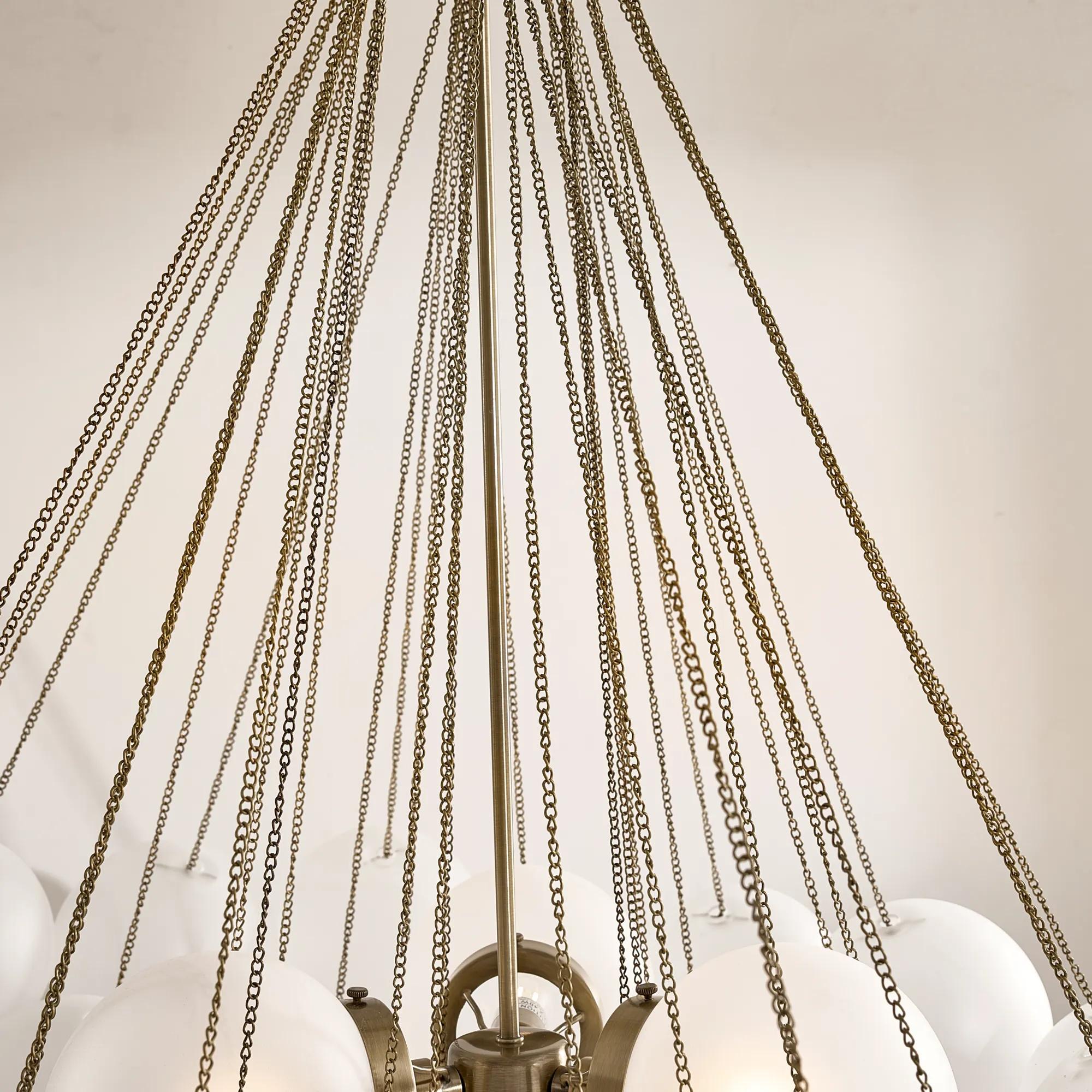 Sanela Frosted Glass Globe Chandelier 39.5"
