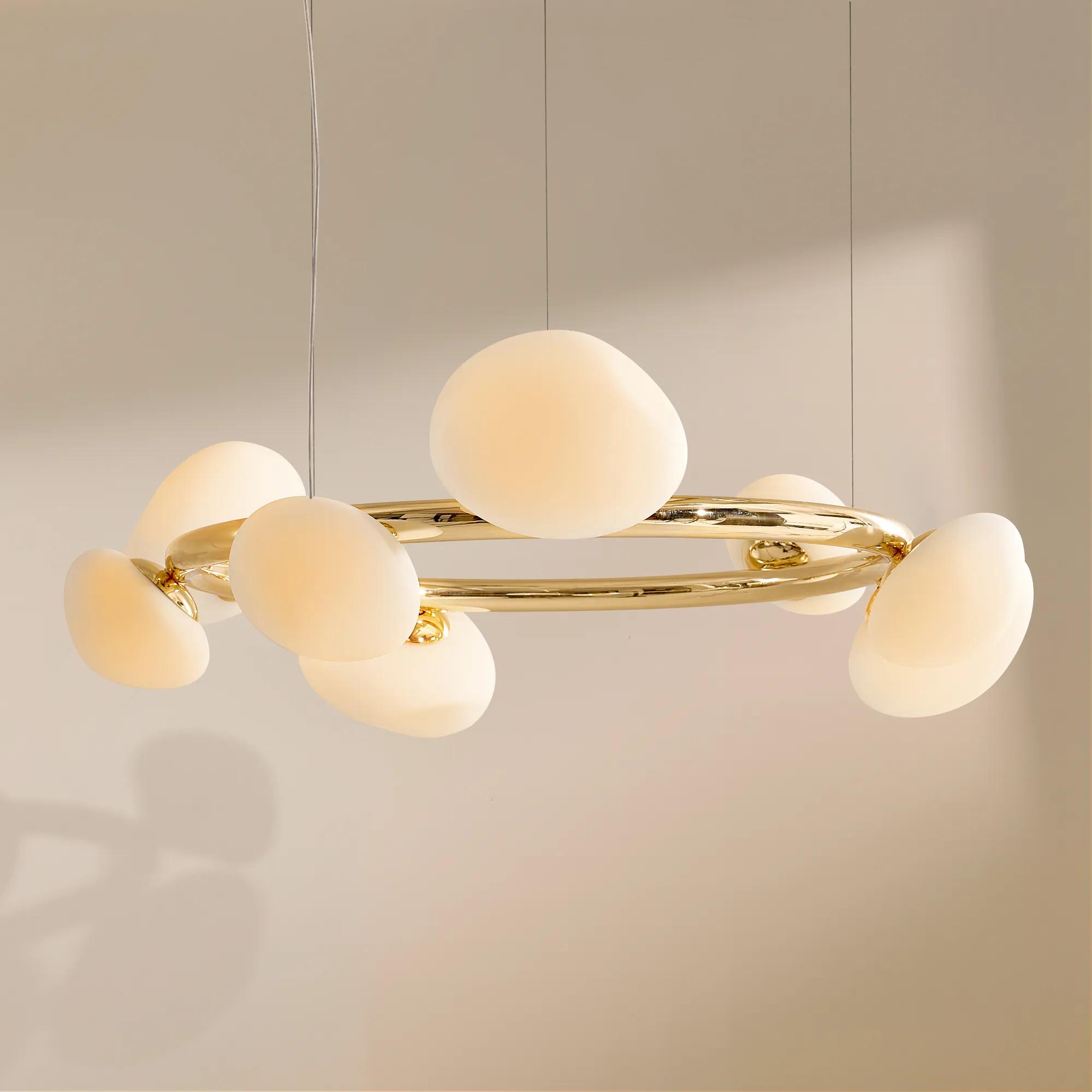 Radiante LED Globe Chandelier 36" - Polished Gold
