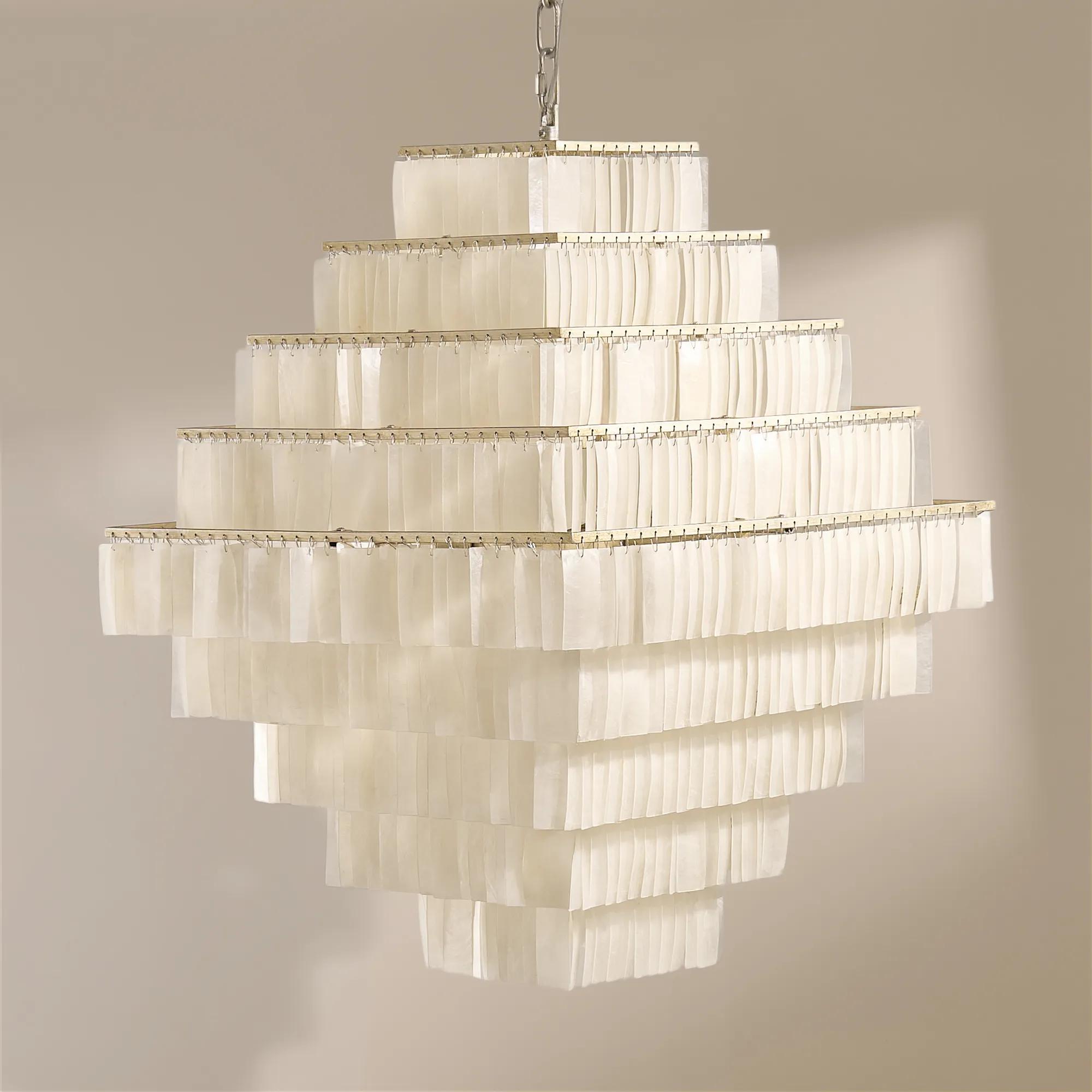 Soleil Capiz Chandelier 25"H