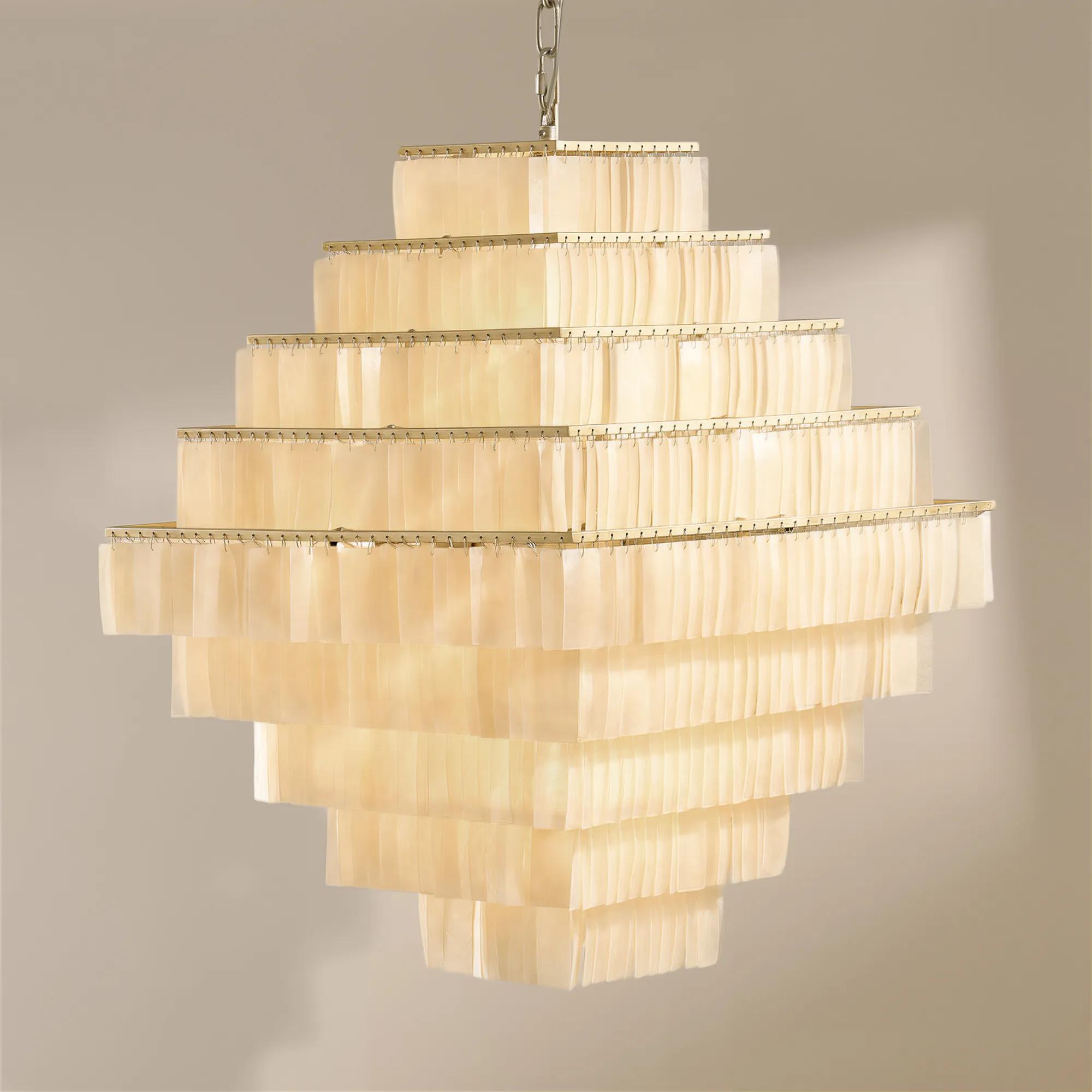 Soleil Capiz Chandelier 25"H