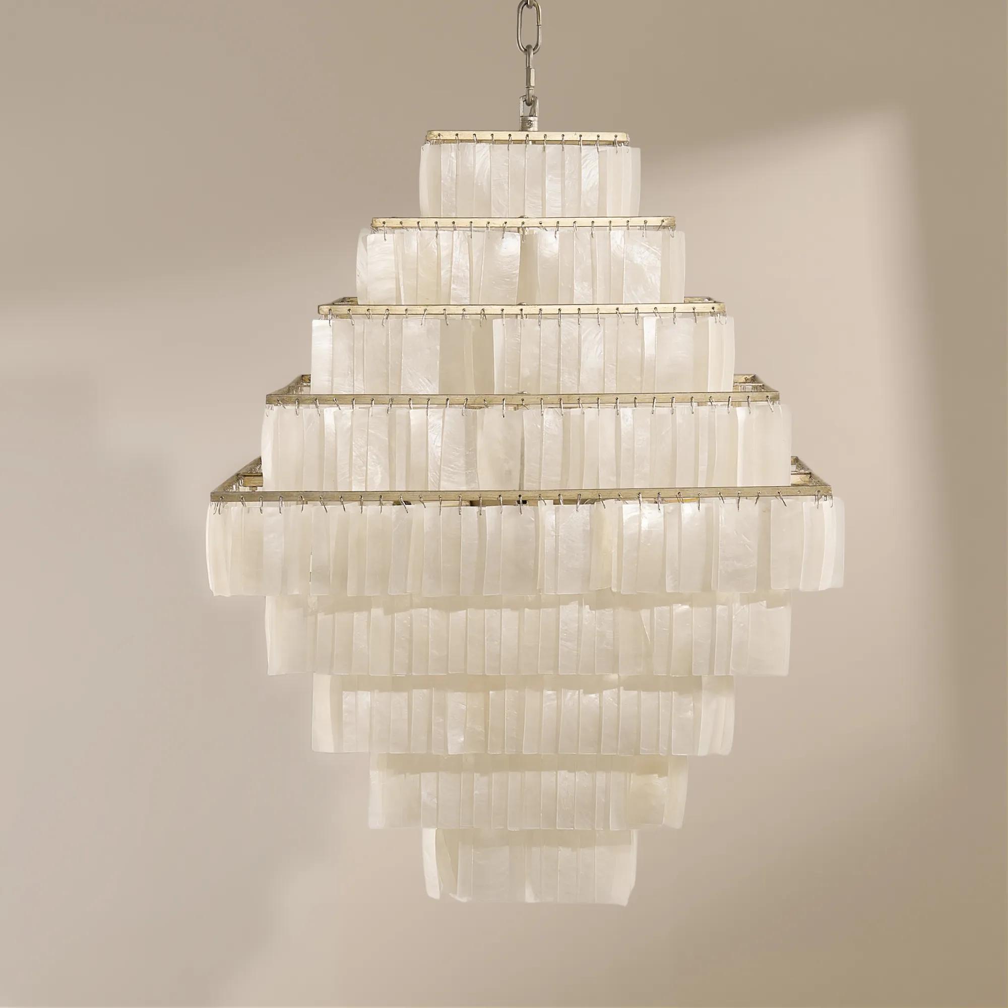 Soleil Capiz Chandelier 25"H