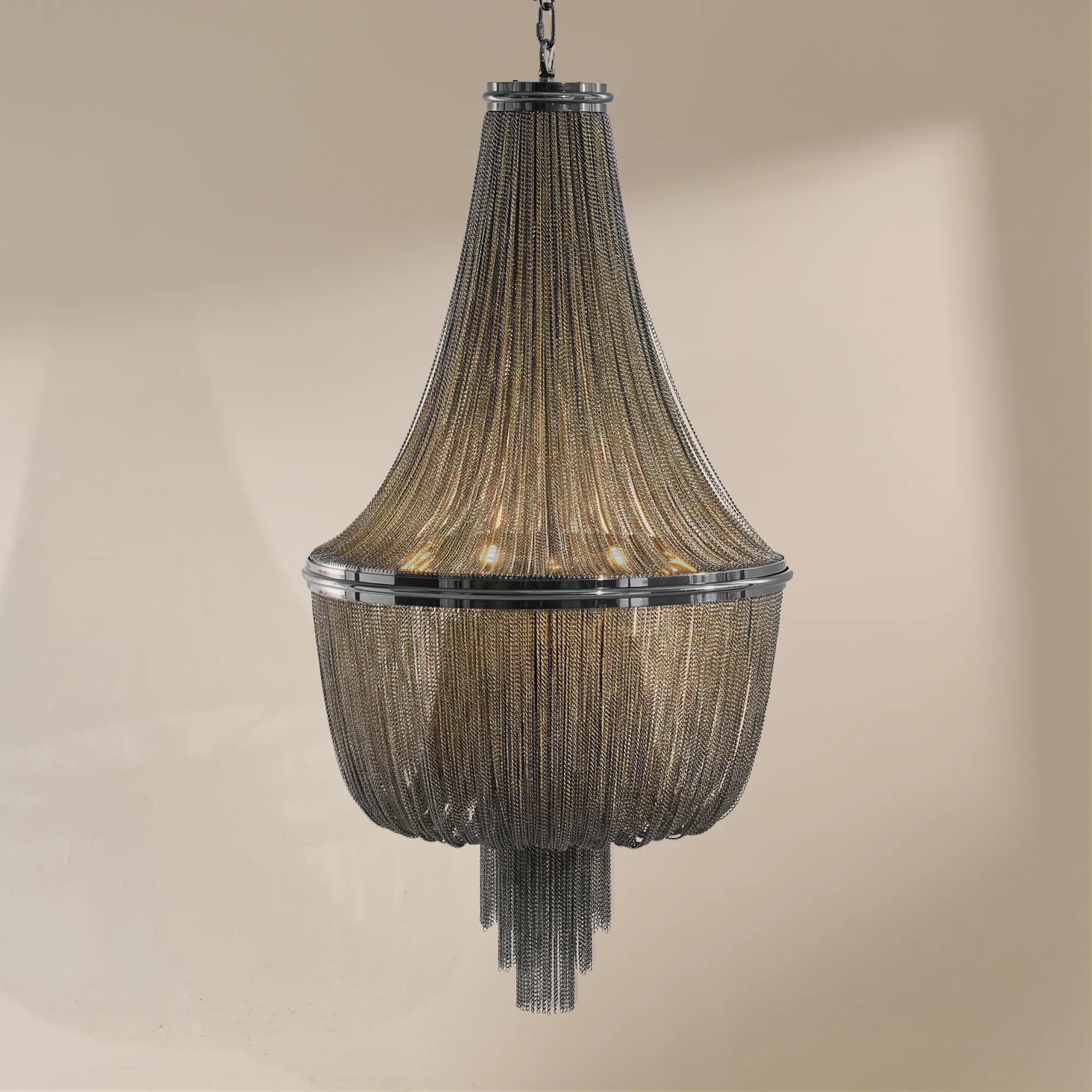 Ruelle Chain Chandelier 41"H - Graphite