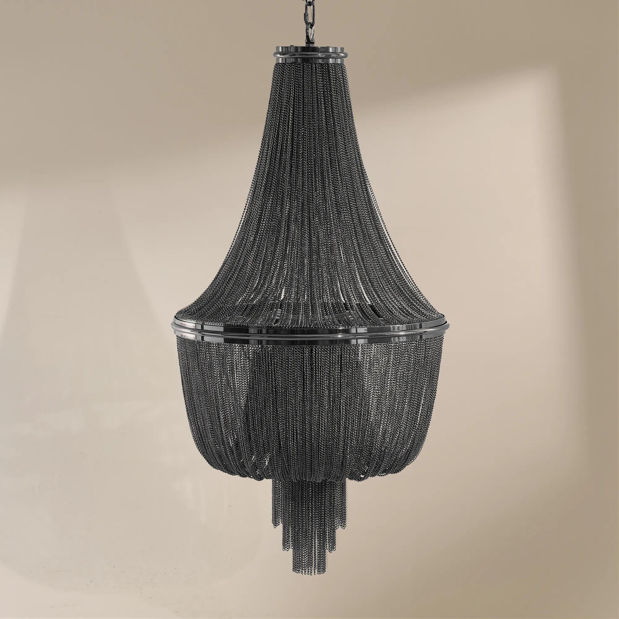 Ruelle Chain Chandelier 41"H - Graphite