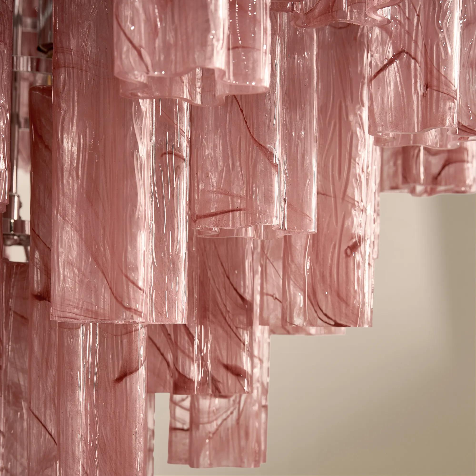 Elodie Glass Chandelier 31.5" - Rose