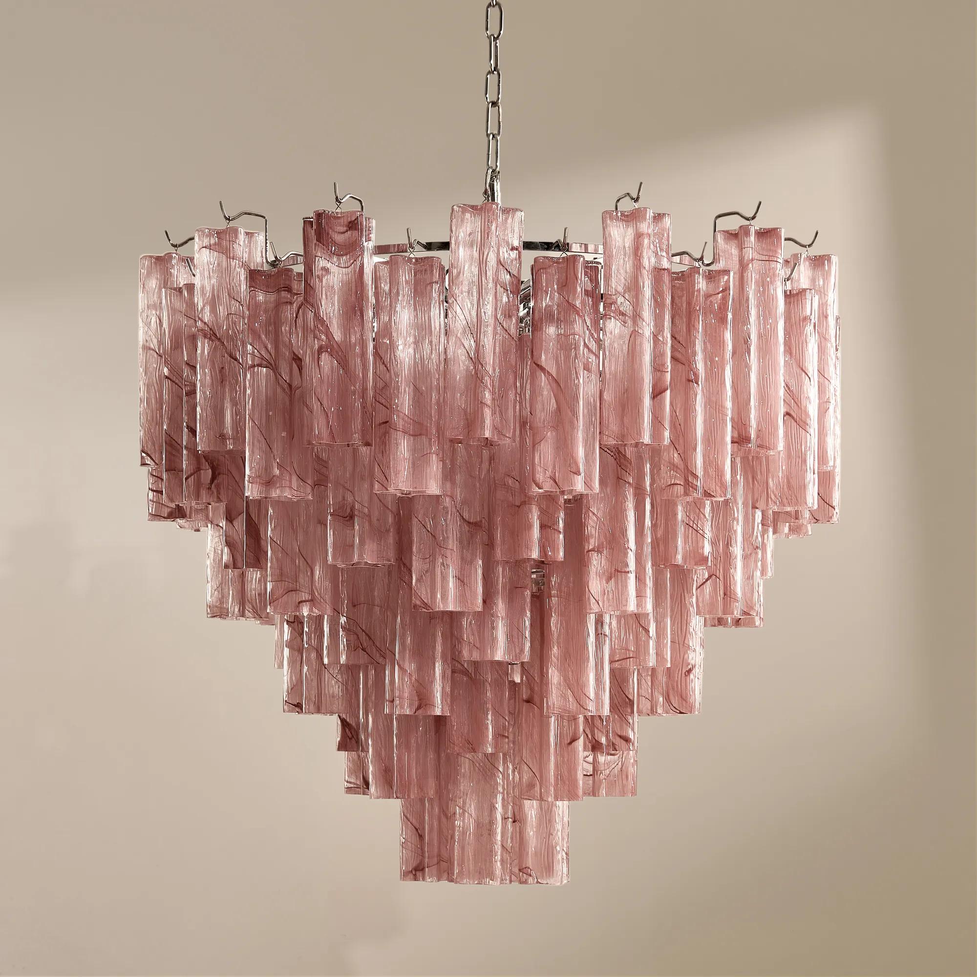 Elodie Glass Chandelier 31.5" - Rose