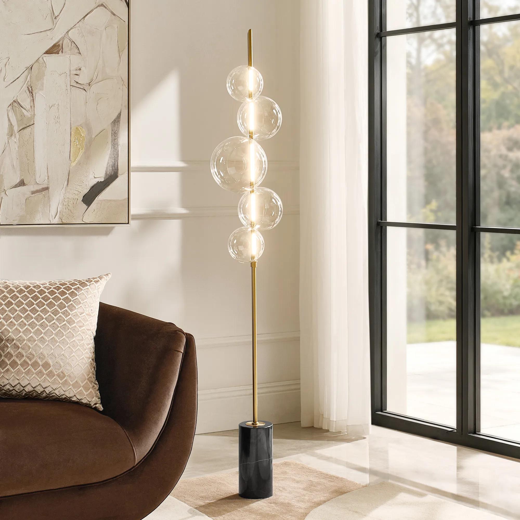 Bolla LED Glass Bubble Floor Lamp 63"