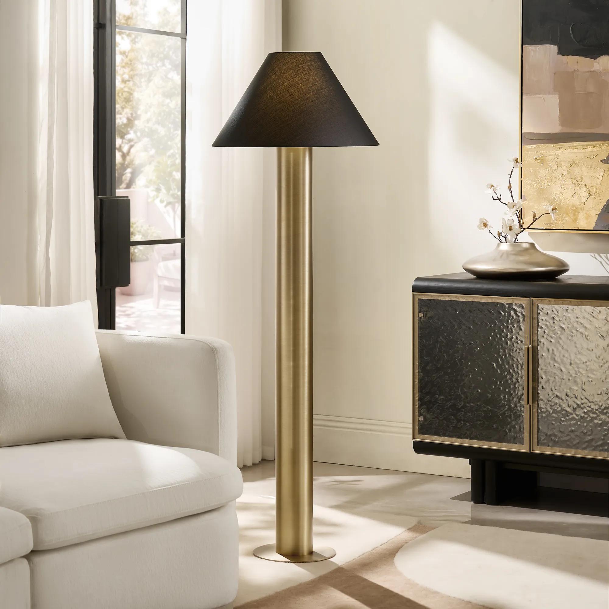 Tova Floor Lamp 60"- Gold/Black