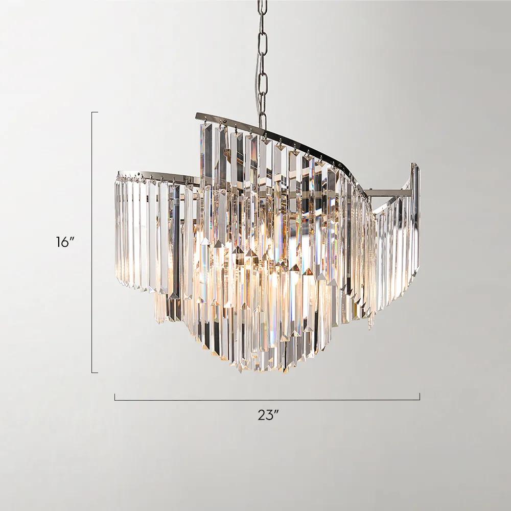 Luxe Spiral Chandelier - Nickel/Clear
