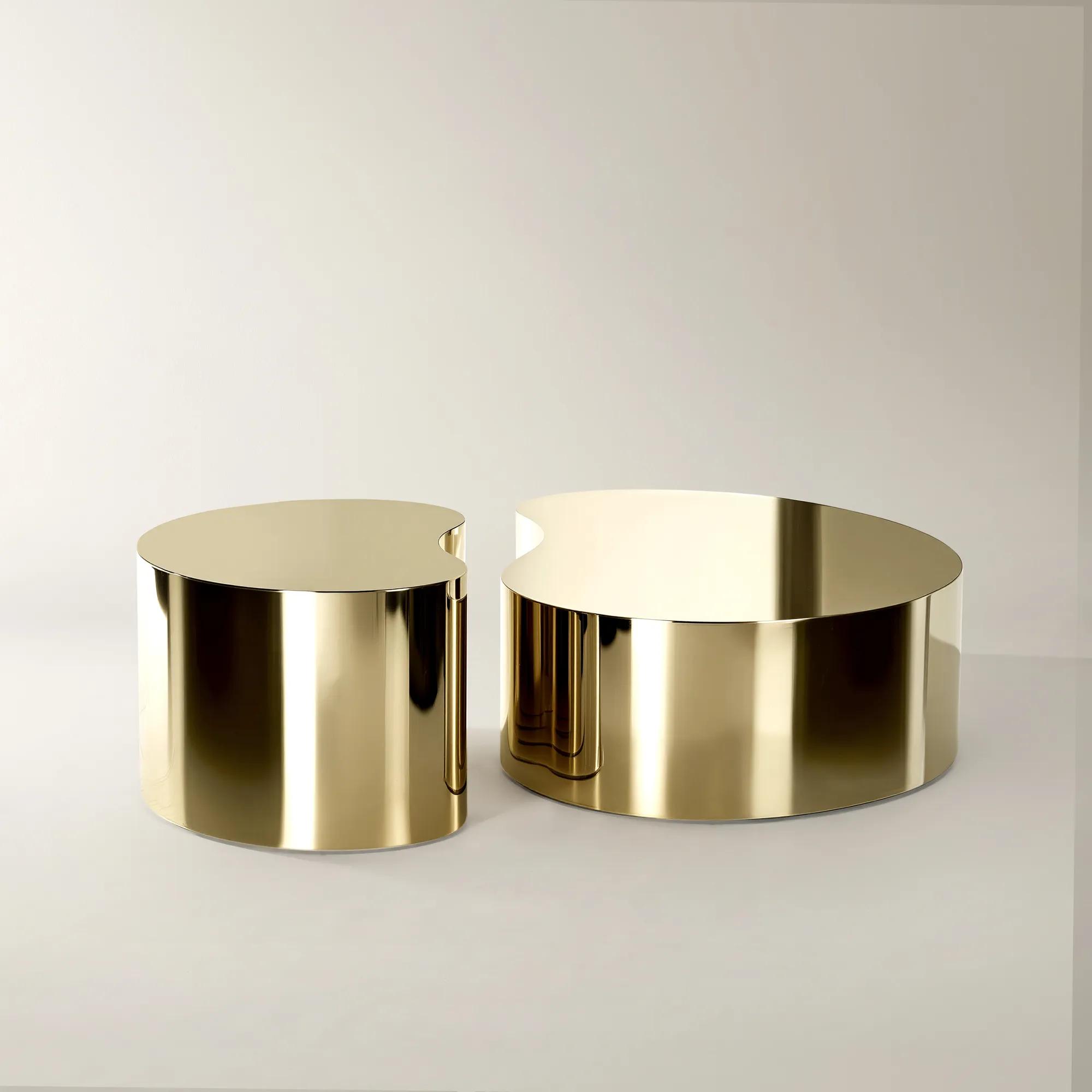 Aurea Soft Gold Coffee Table Set of 2 (37.5"-57")