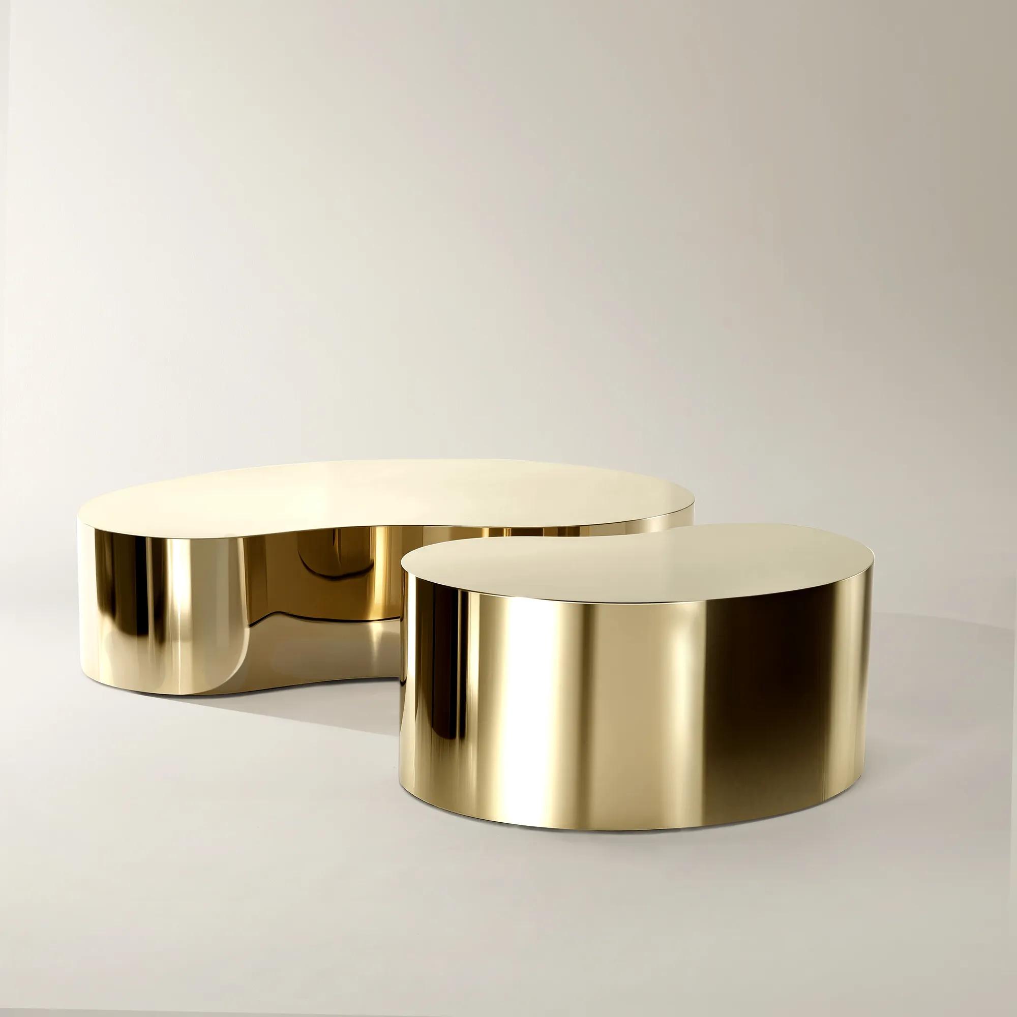 Aurea Soft Gold Coffee Table Set of 2 (37.5"-57")
