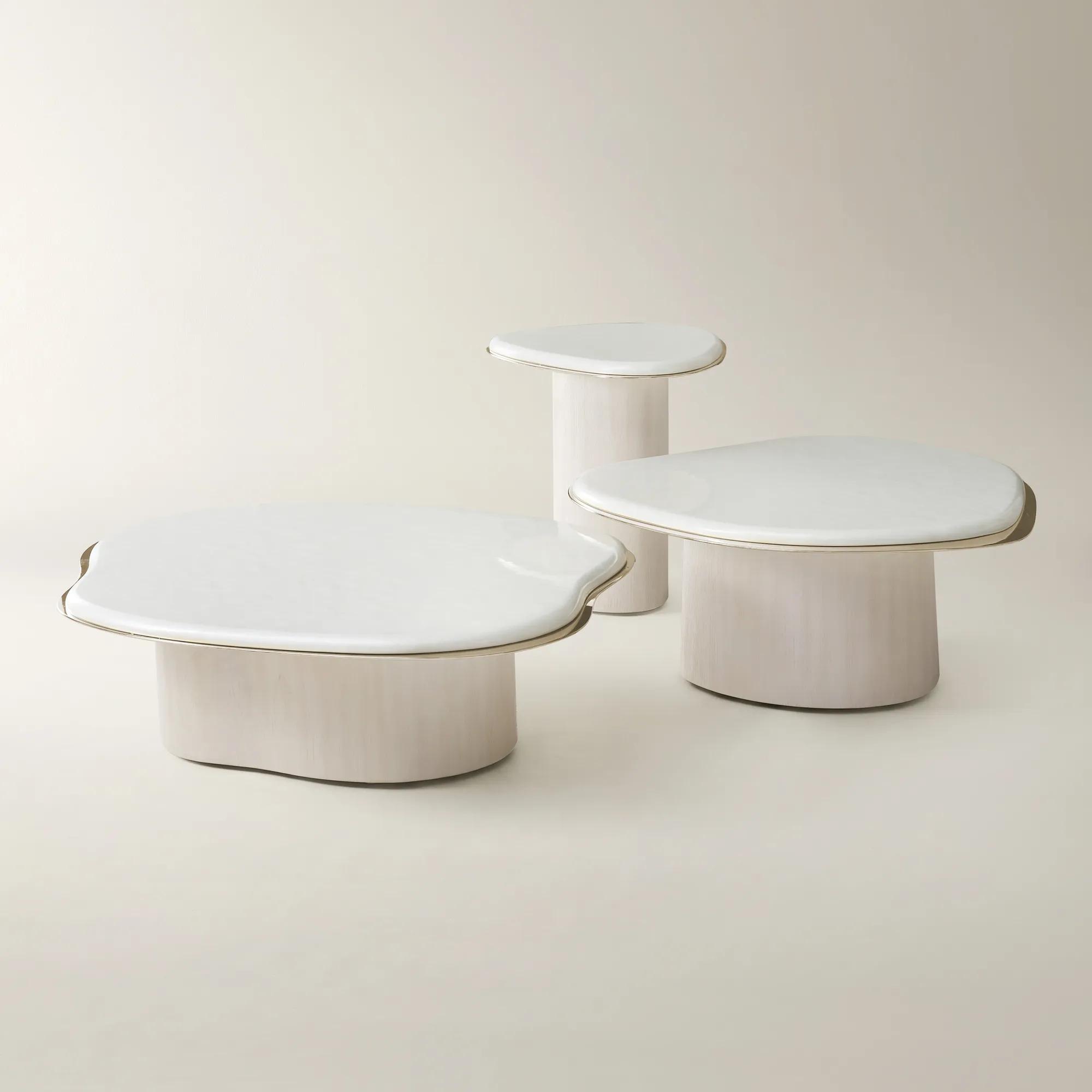 Lumina Bleached Oak Coffee Table Set Of 3