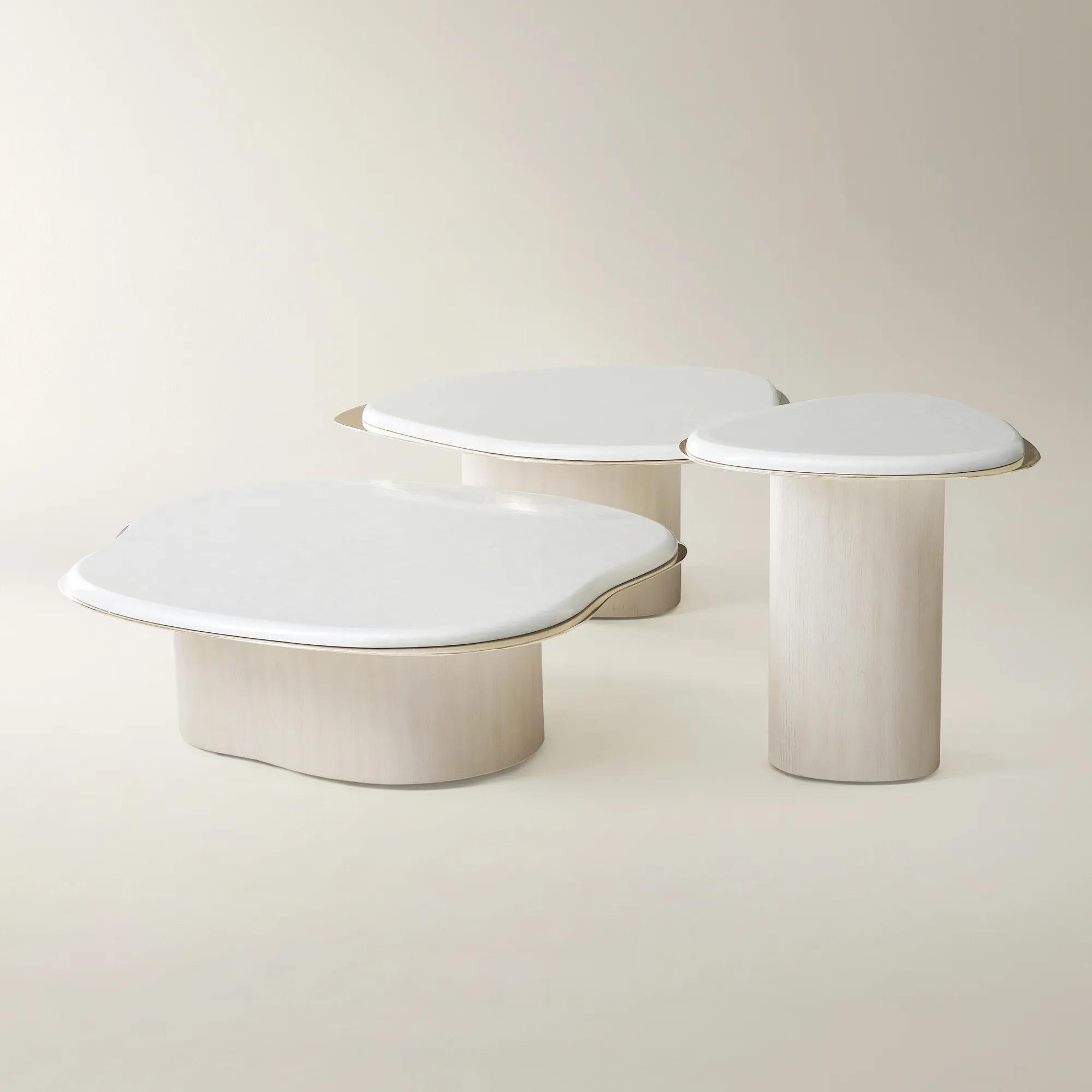 Lumina Bleached Oak Coffee Table Set Of 3