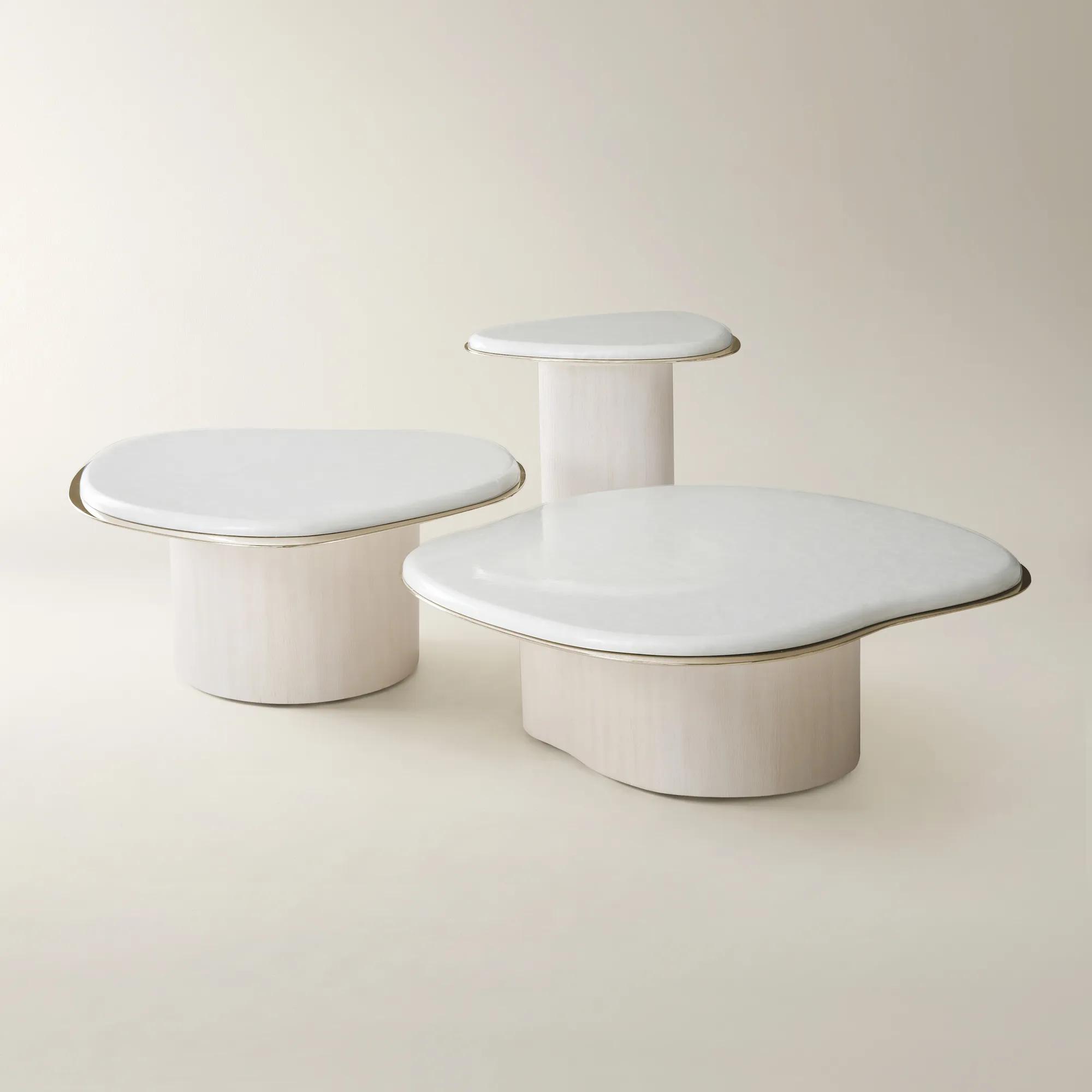 Lumina Bleached Oak Coffee Table Set Of 3