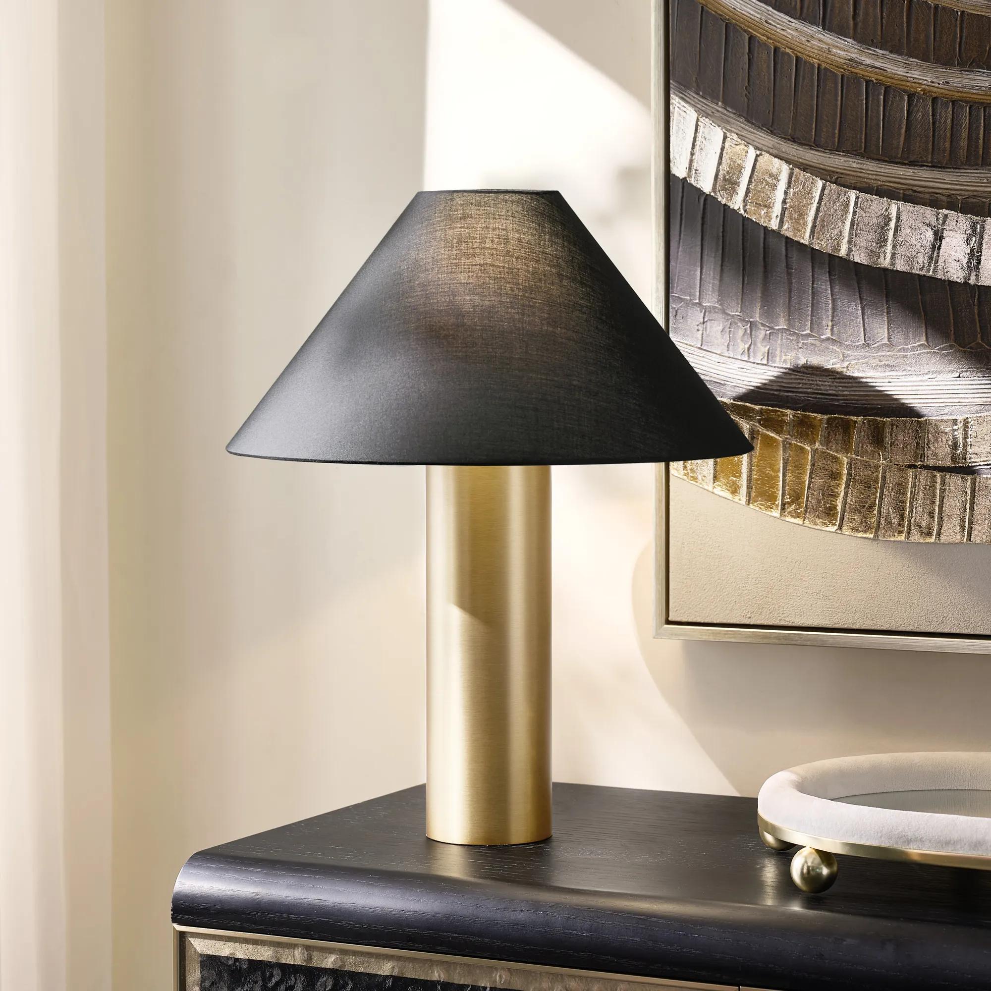 Tova Table Lamp 20.5" - Brushed Brass/Black