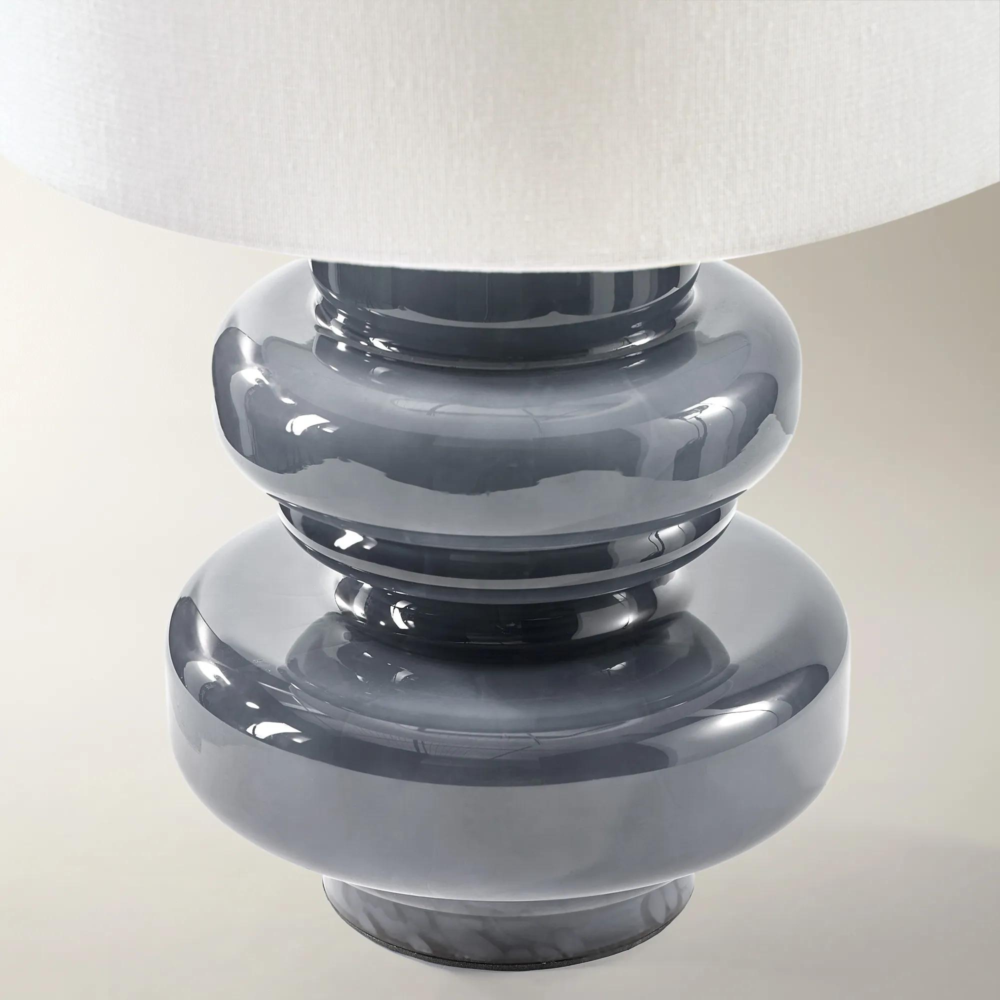 Edin Mouth Blown Slate Blue Glass Table Lamp 17.5"