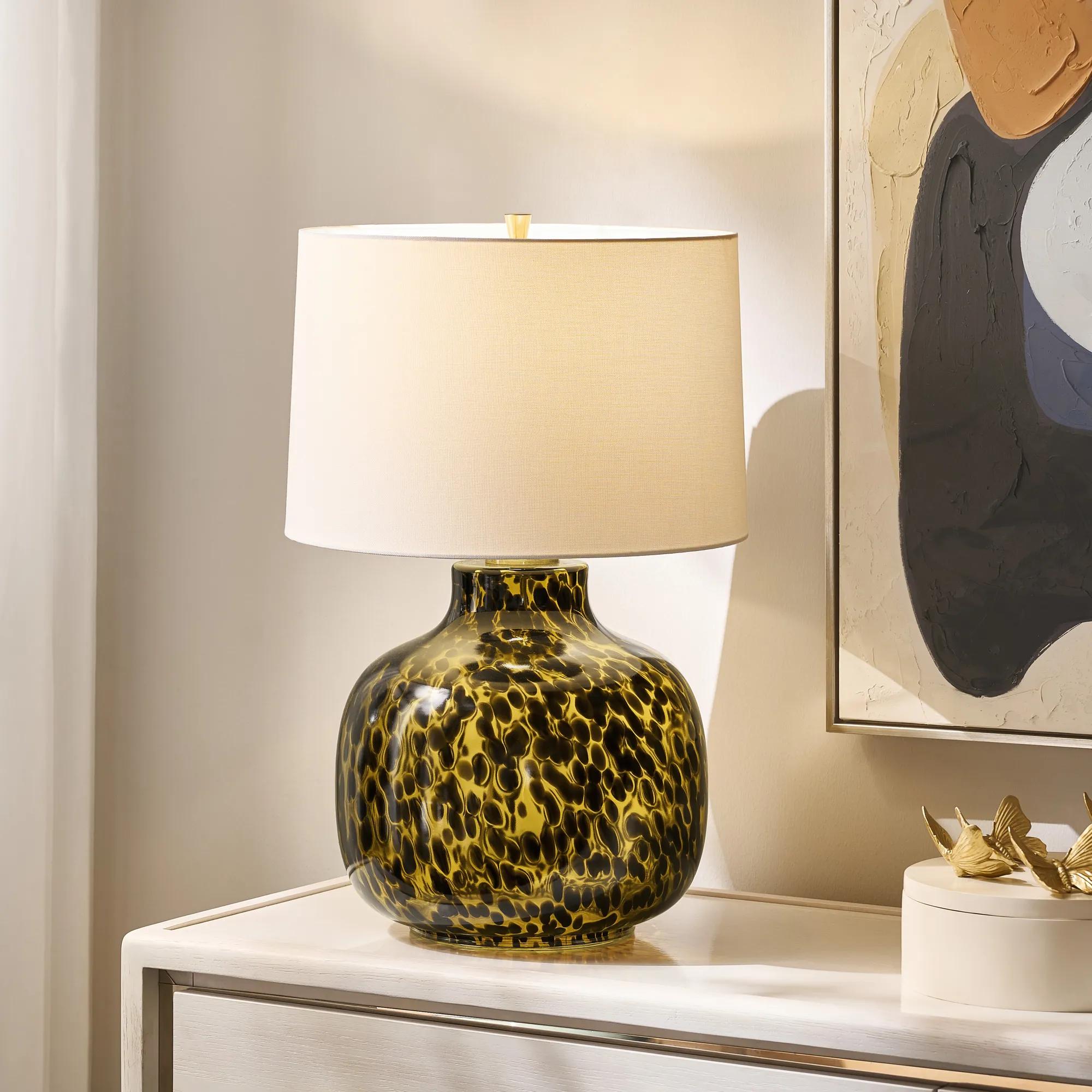 Blair Glass Table Lamp 25" - Tortoise