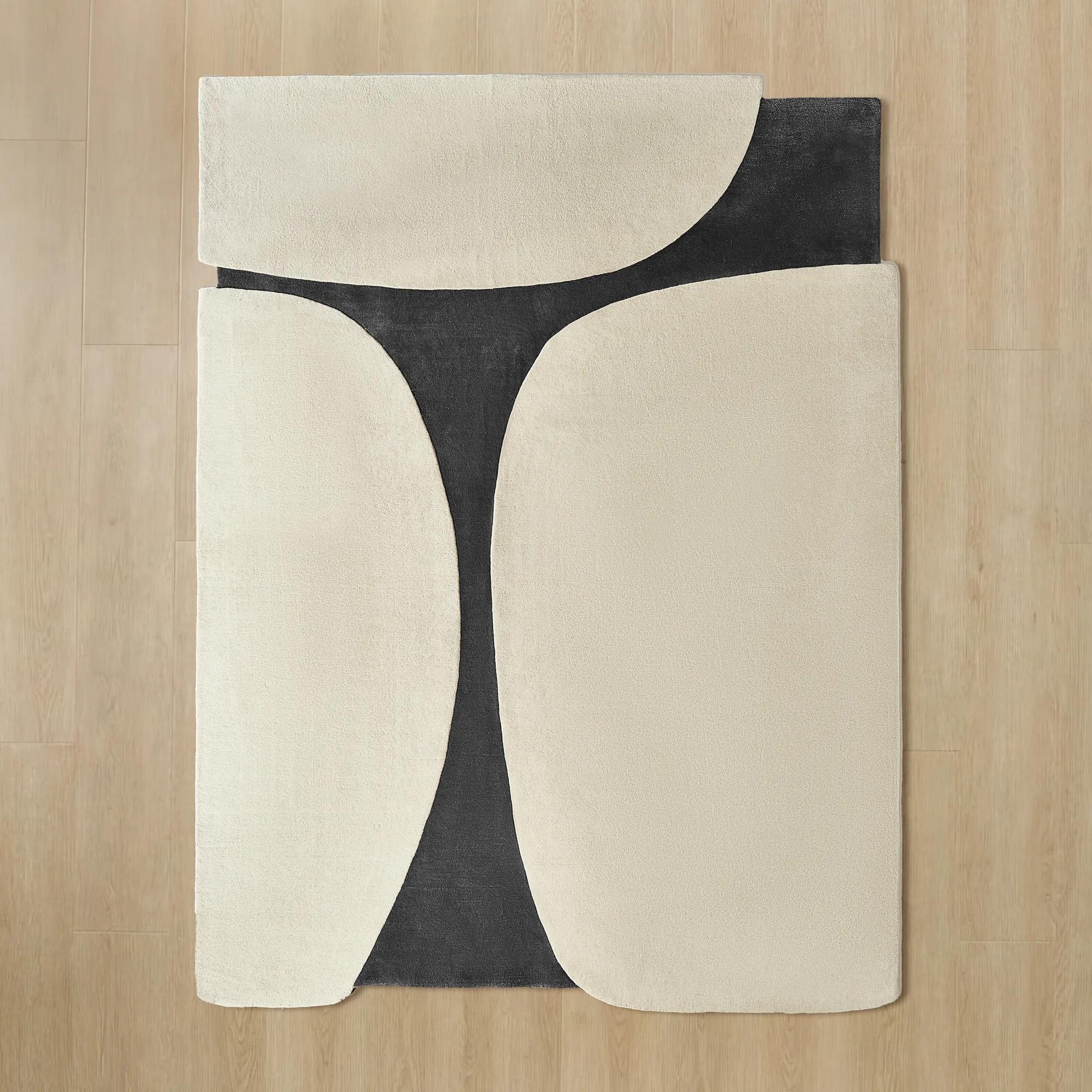 Contour Wool Rug - Ivory/Charcoal