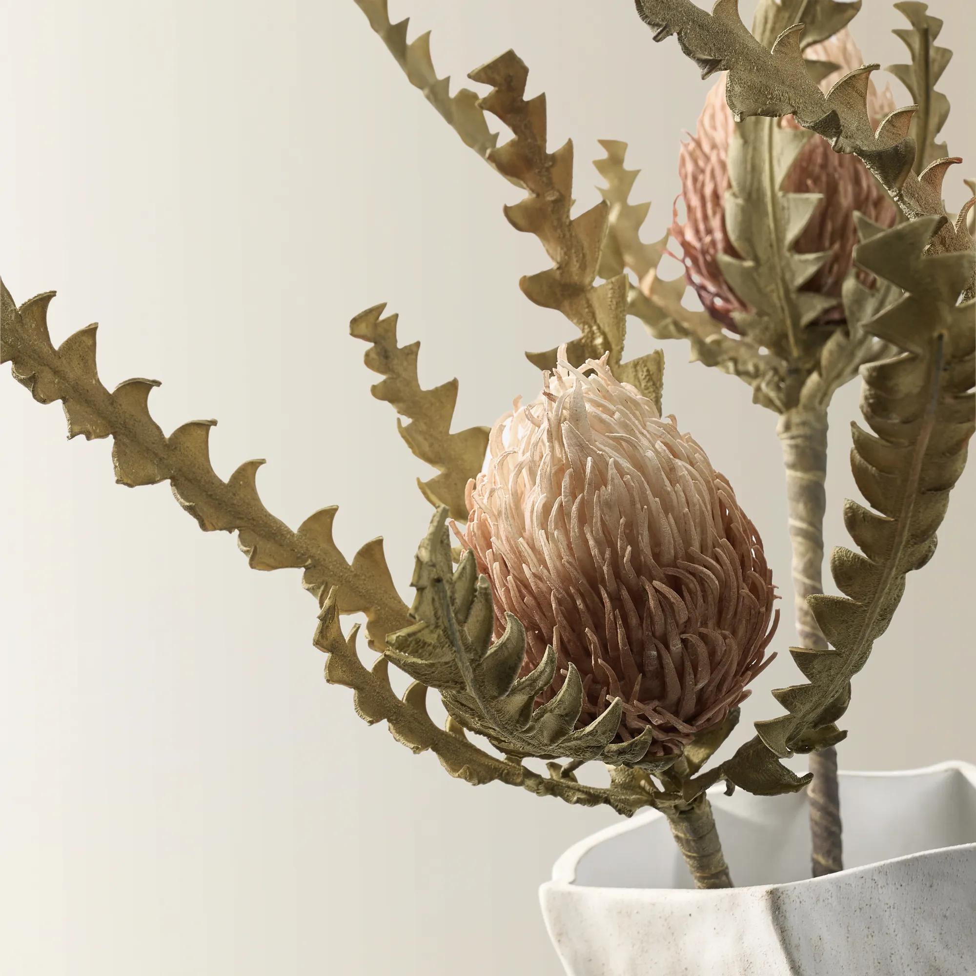 Yellow Banksia Stem 32.75" - Set of 3