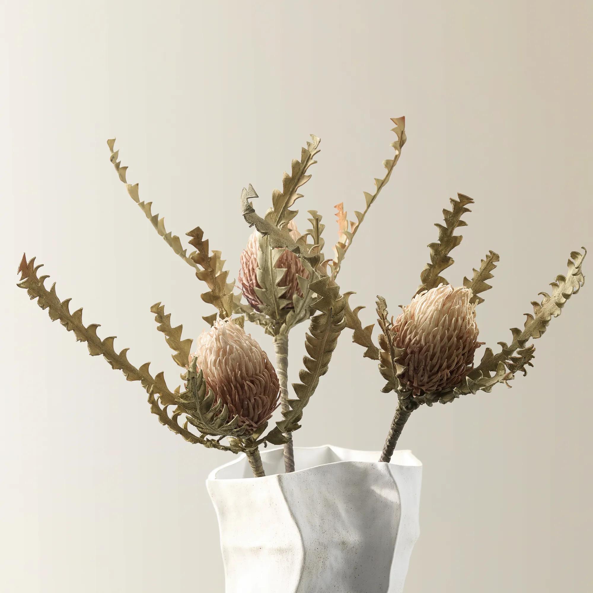 Yellow Banksia Stem 32.75" - Set of 3