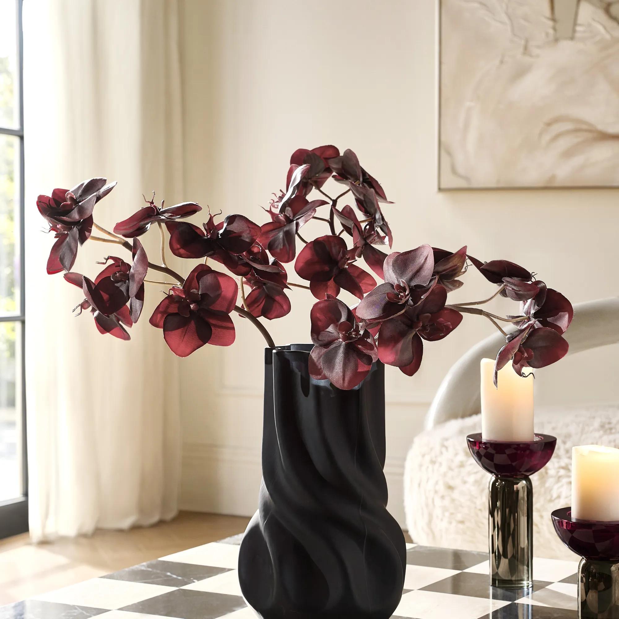 Burgundy Phalaenopsis Stem 37" - Set of 3