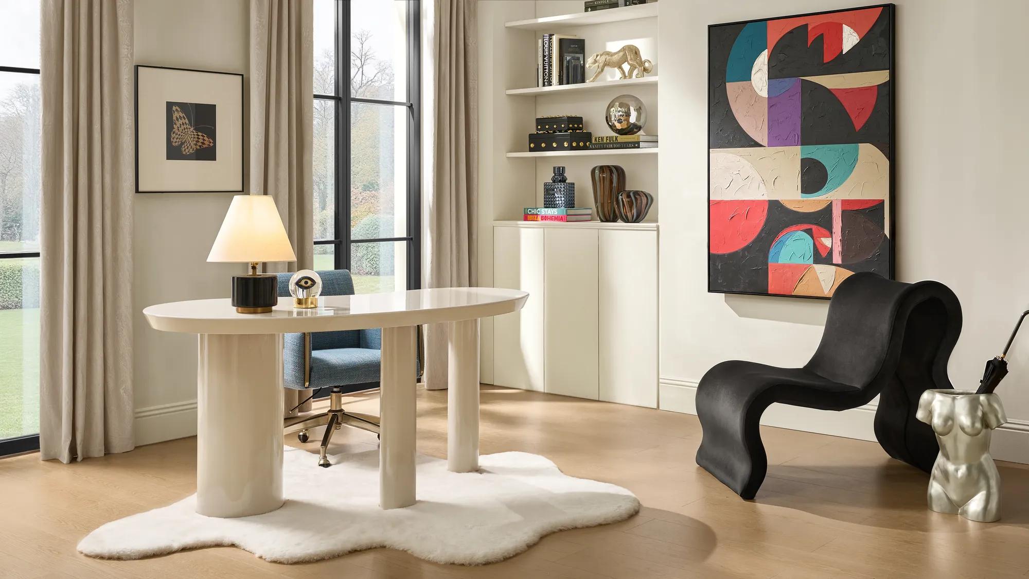 Lucia Desk Chair - Peacock