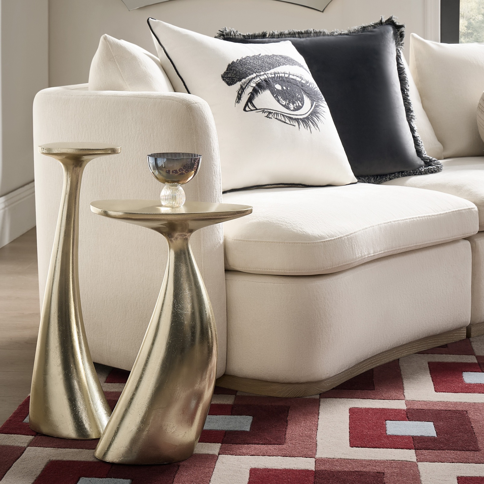 Thalia Side Table Set of 2 (8"-12.5") - Gold Leaf
