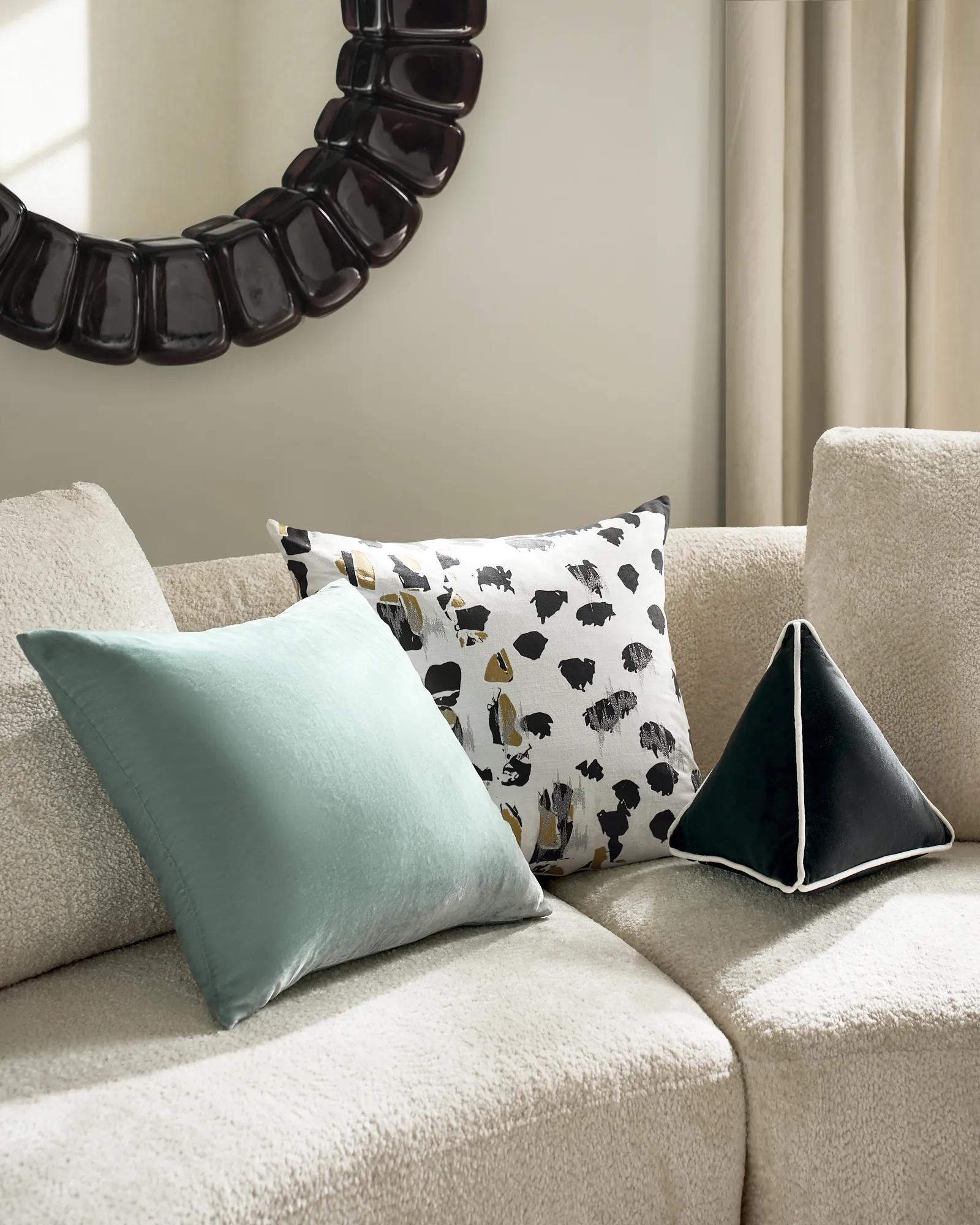 Delia Silky Velvet Pillow 20" - Eggshell Blue