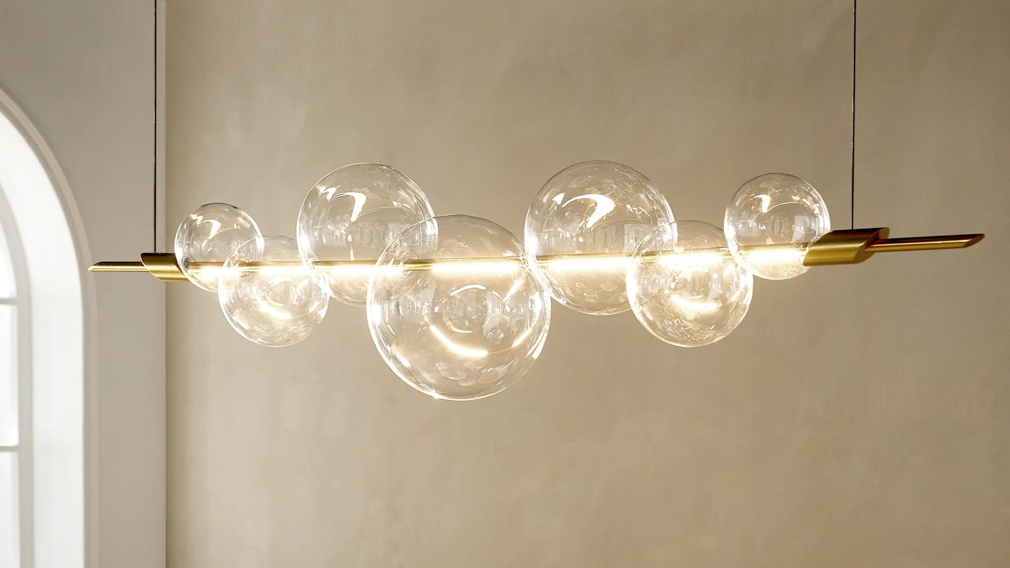 Bolla Glass Bubble Chandelier 60"