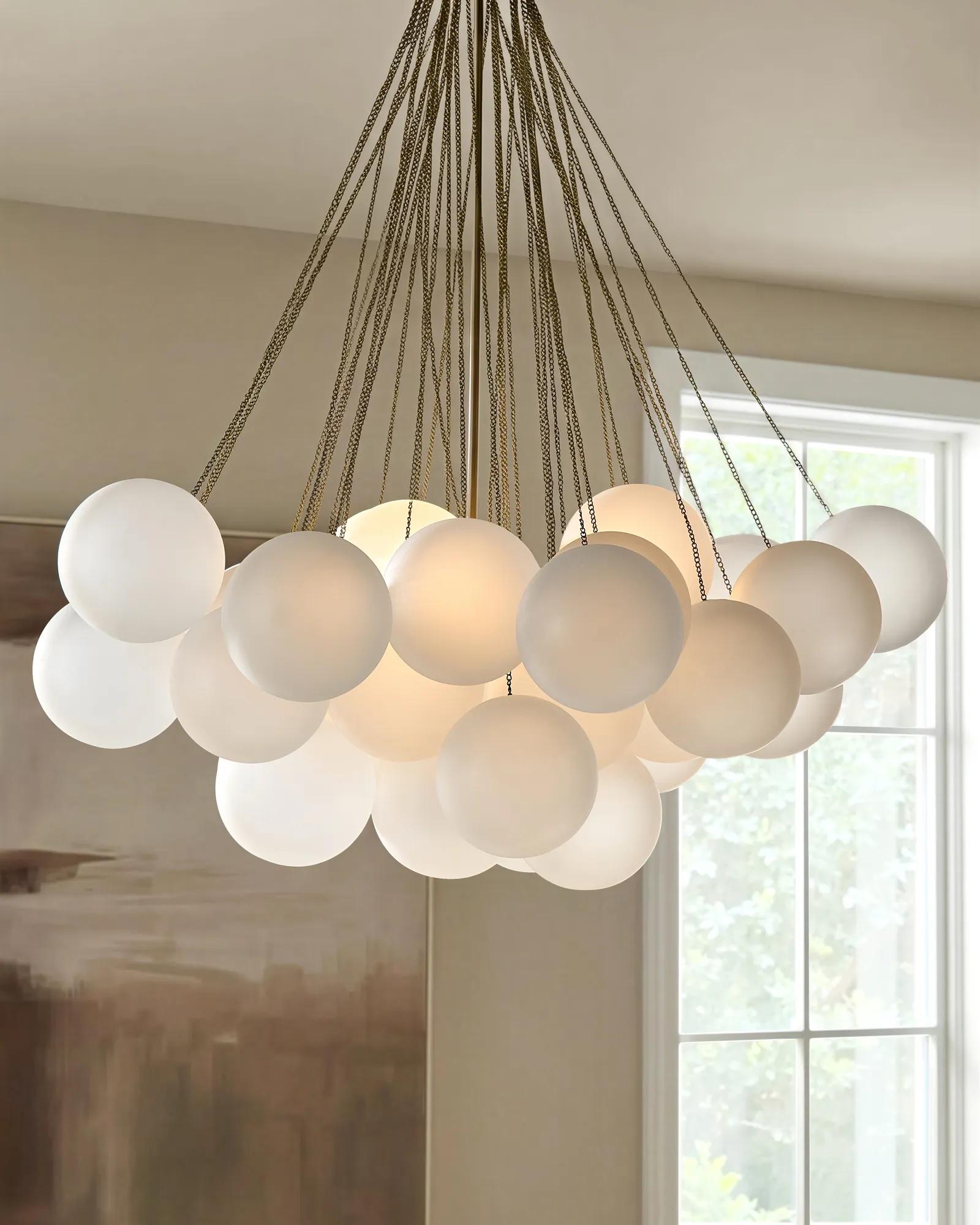 Sanela Frosted Glass Globe Chandelier 39.5"