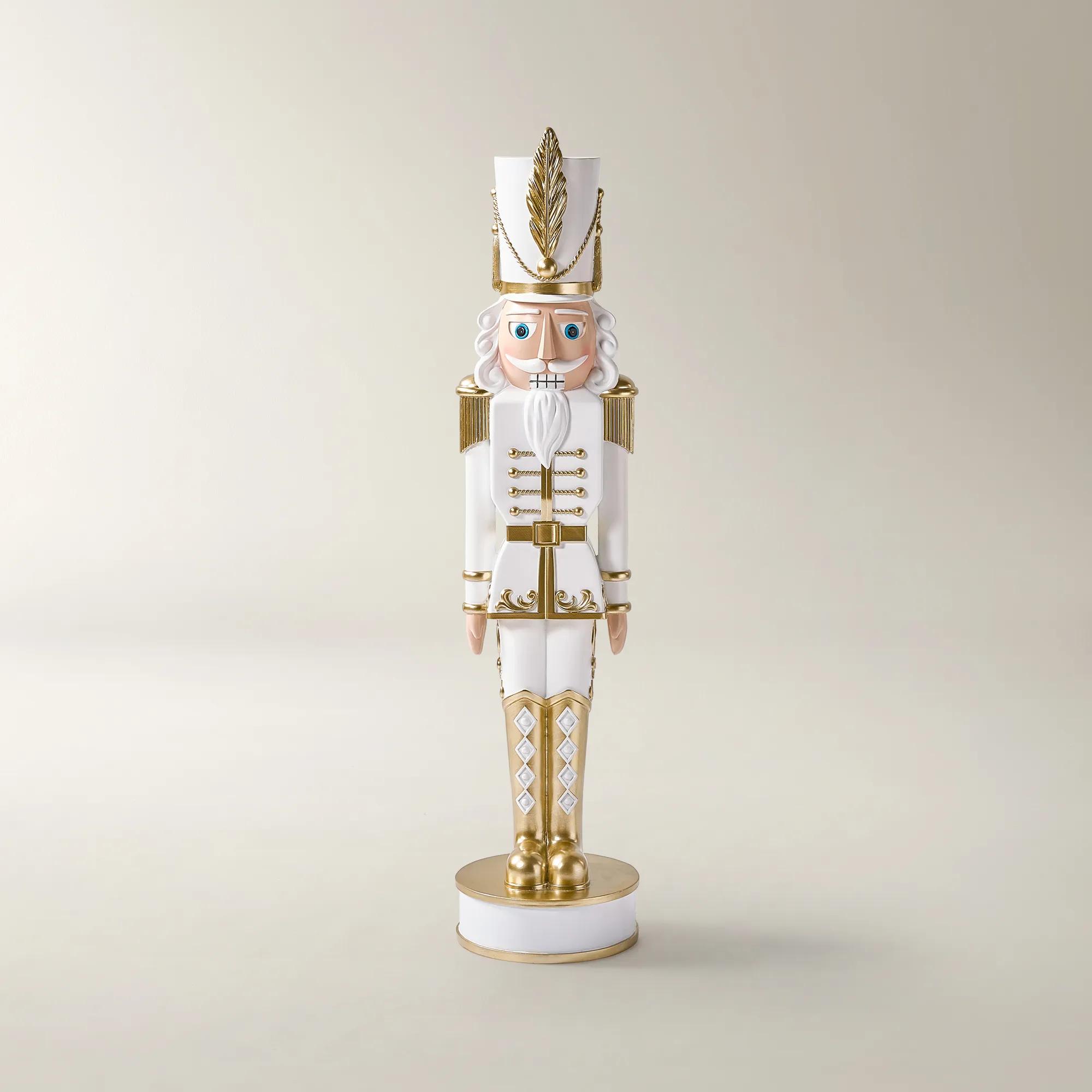 Oversized Nutcracker White/Gold- 3 Feet