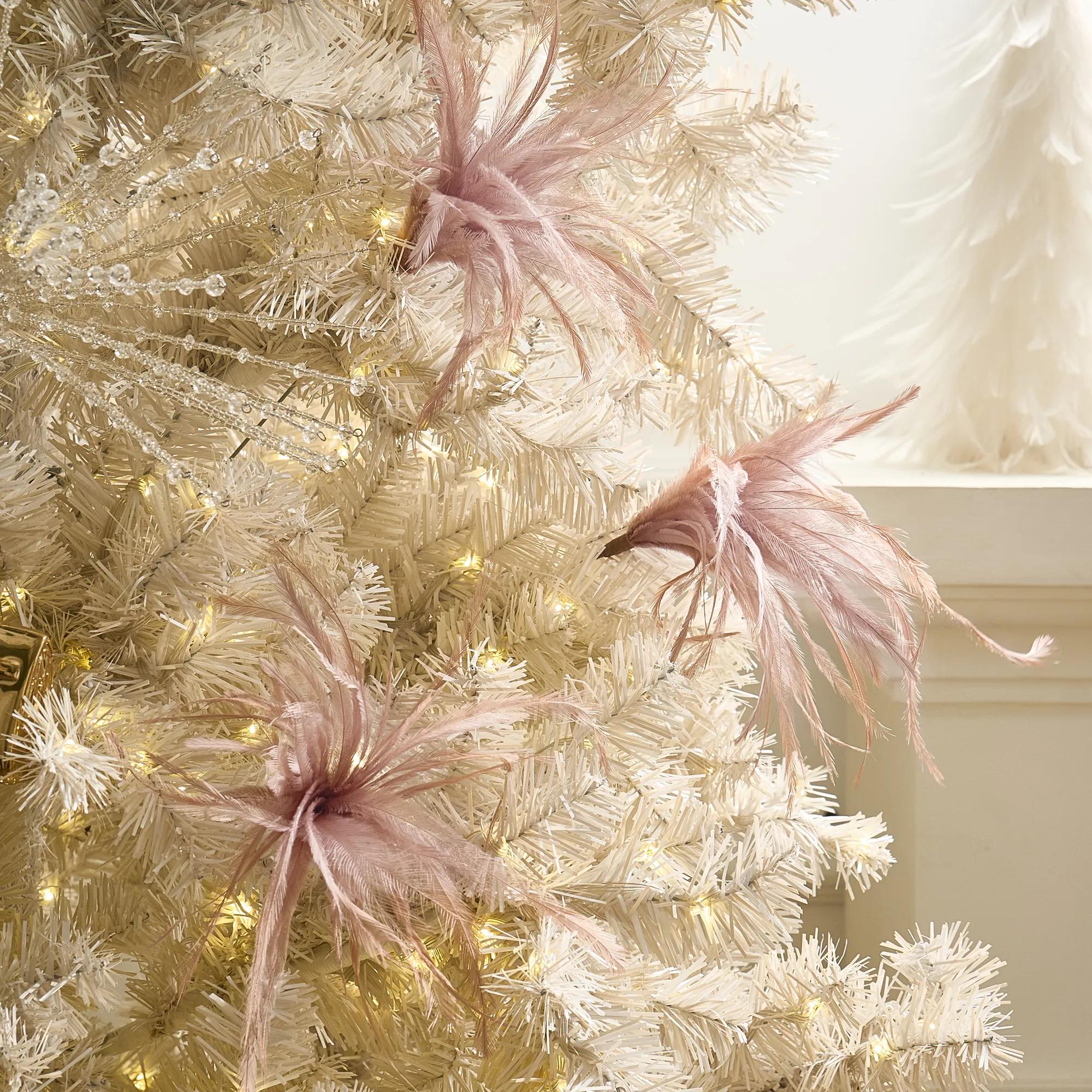 Dusty Rose Feather Pick 23.5" - Set of 3