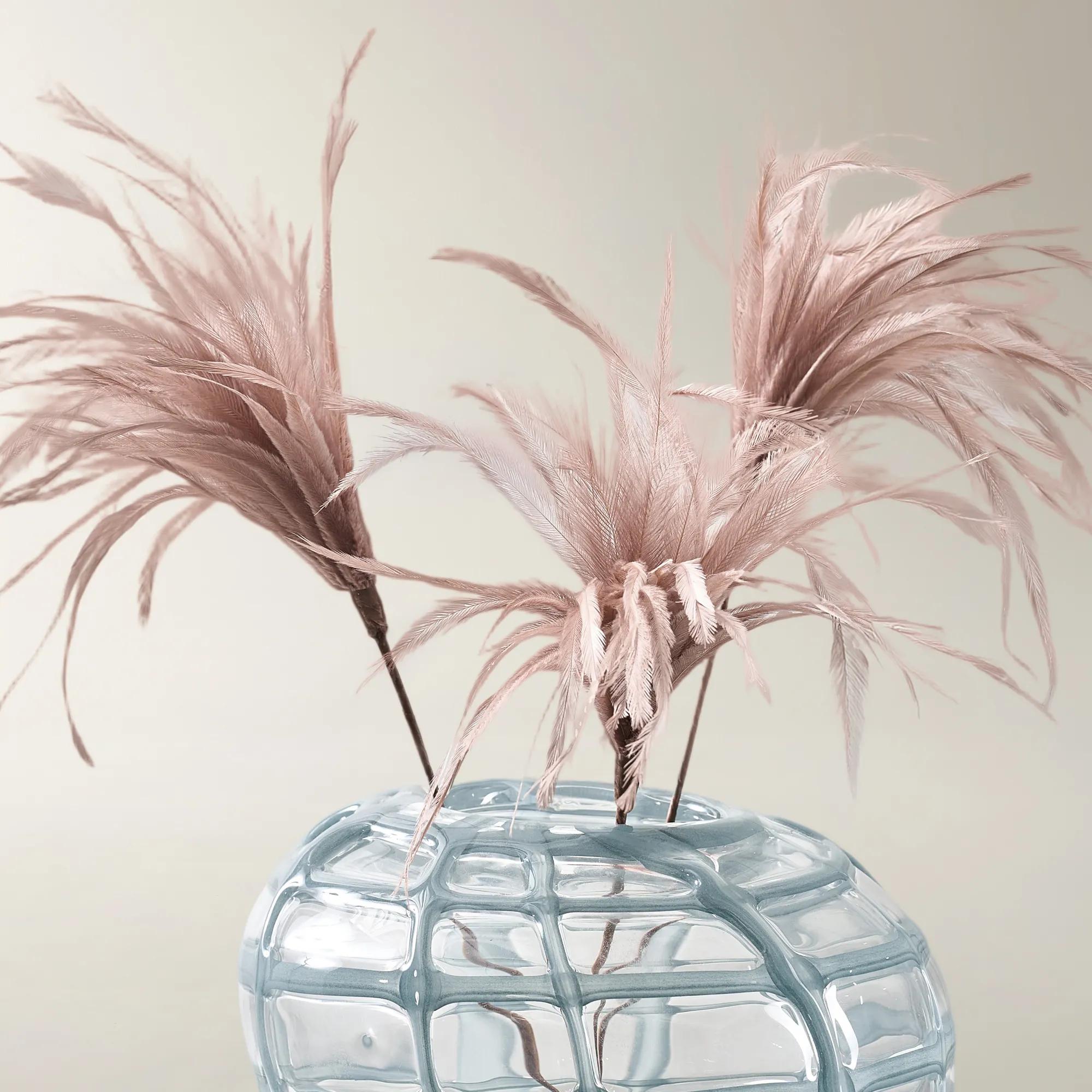 Dusty Rose Feather Pick 23.5" - Set of 3