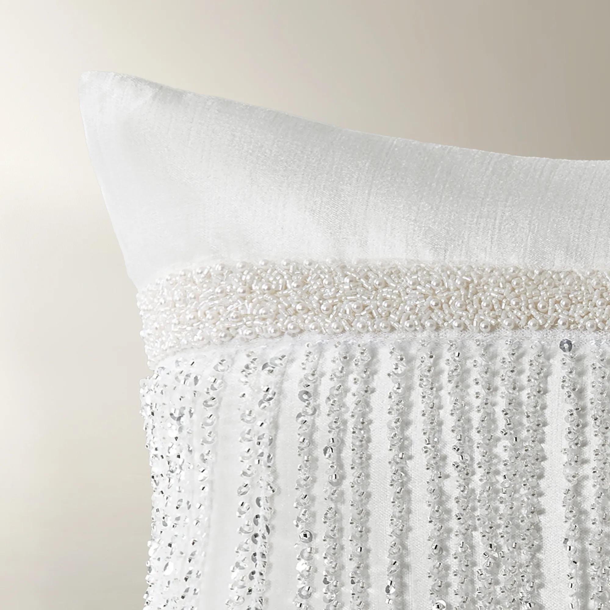 Icicle Fringe Lumbar - 14" x 20" - White