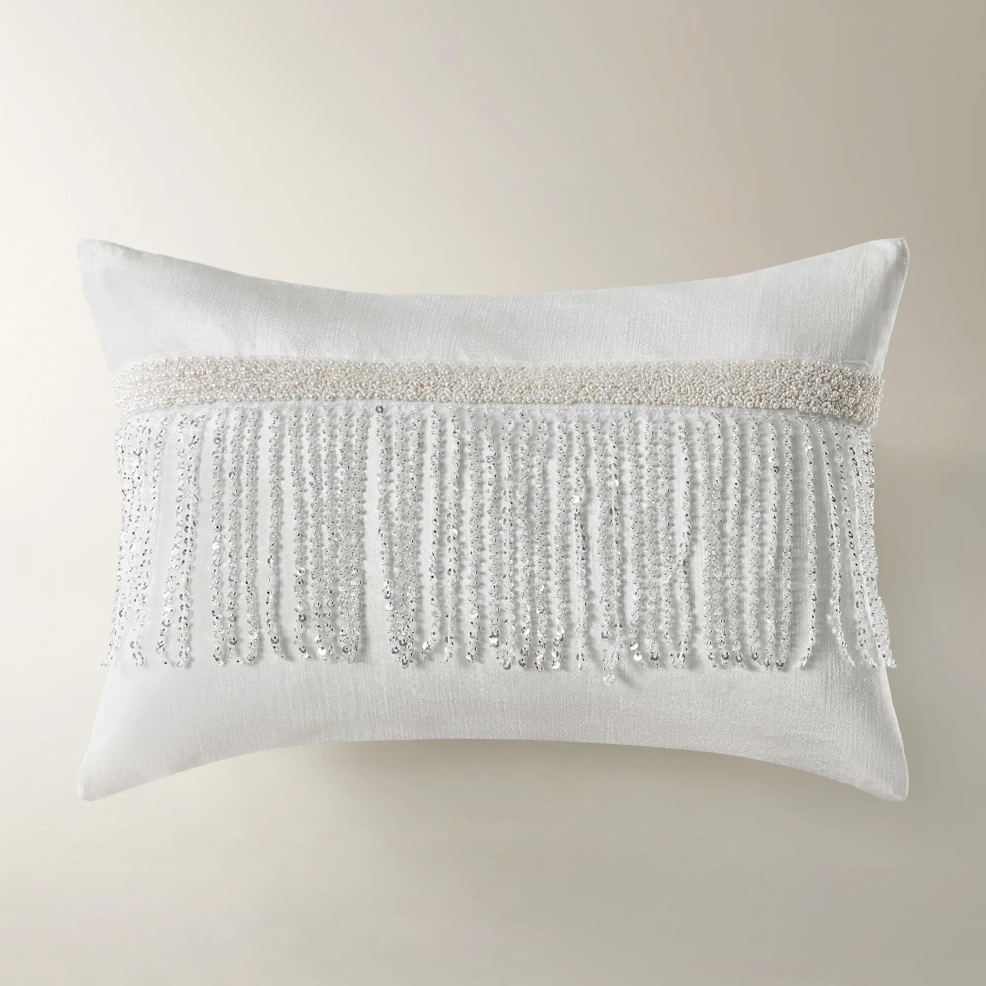 Icicle Fringe Lumbar - 14" x 20" - White