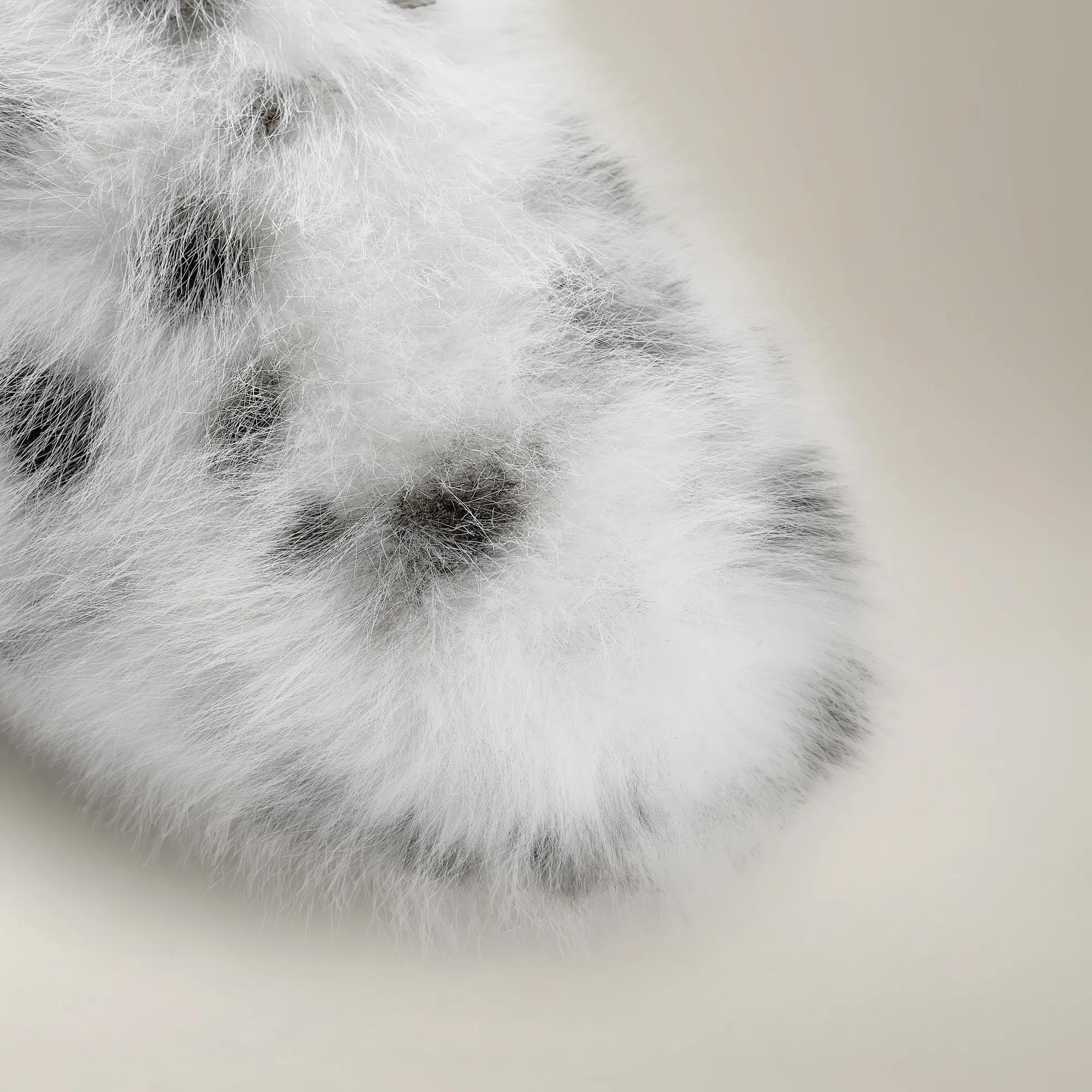 Snow Leopard Faux Fur Christmas Stocking - White/Black