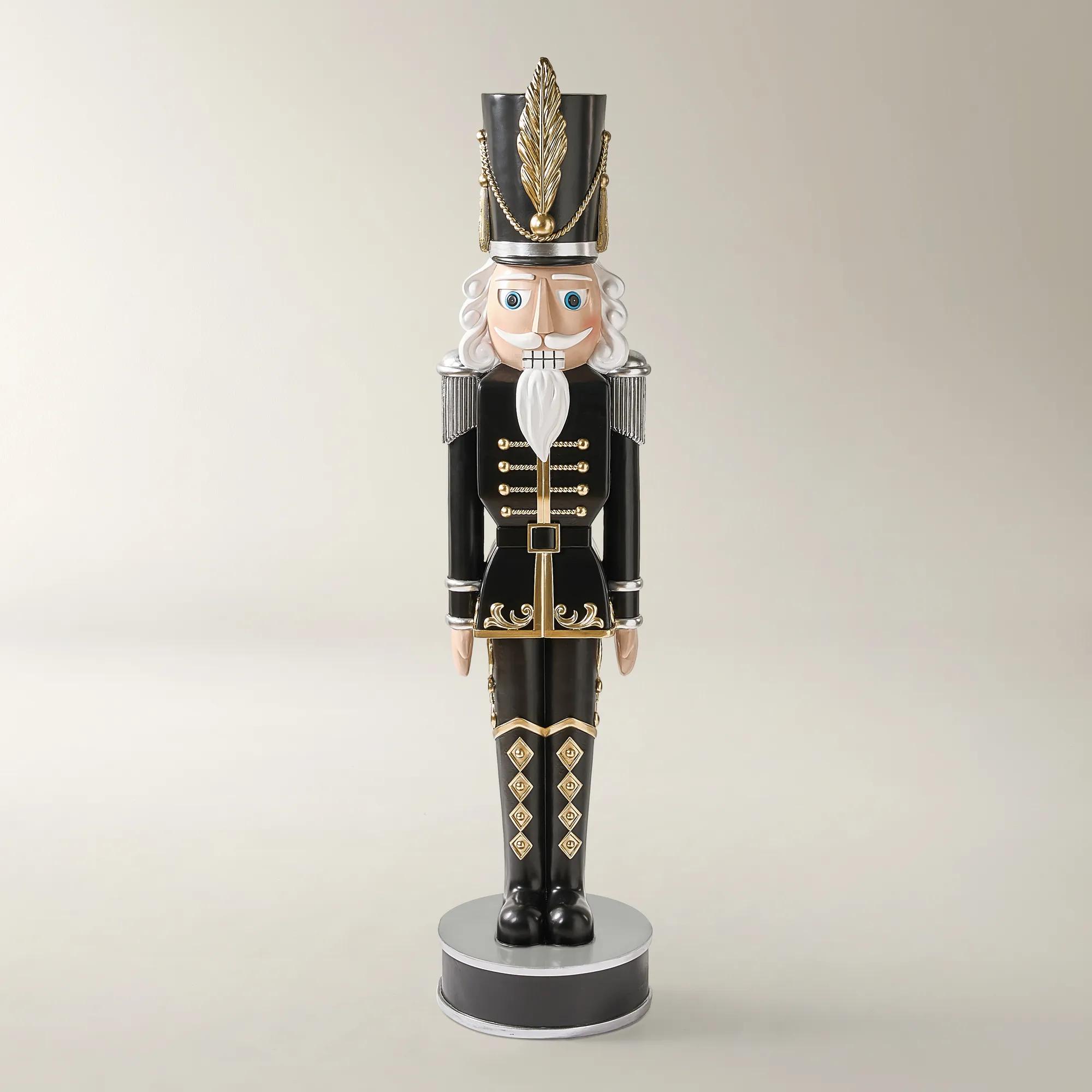Oversized Nutcracker Black/Gold - 5 Feet