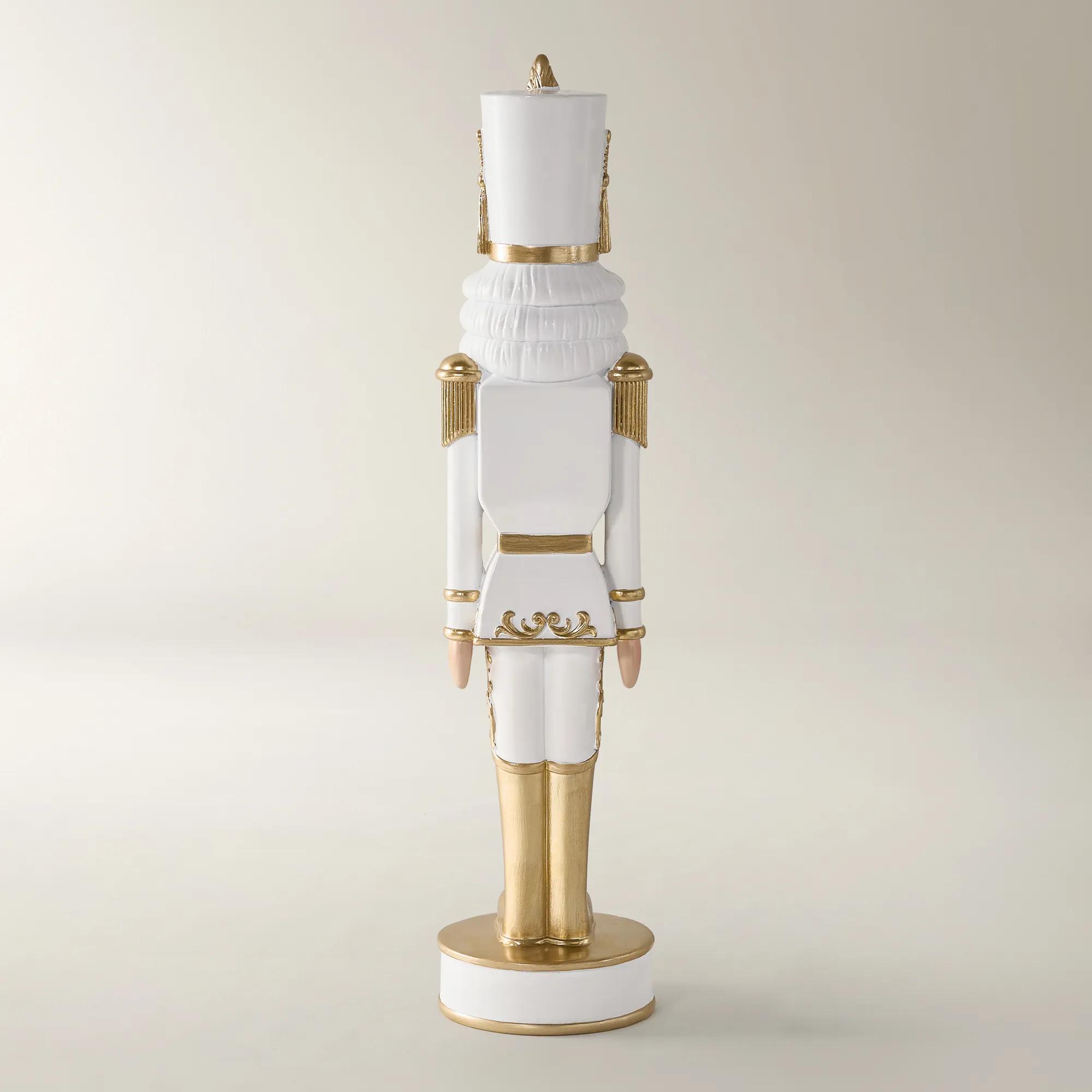 Oversized Nutcracker White/Gold - 5 Feet