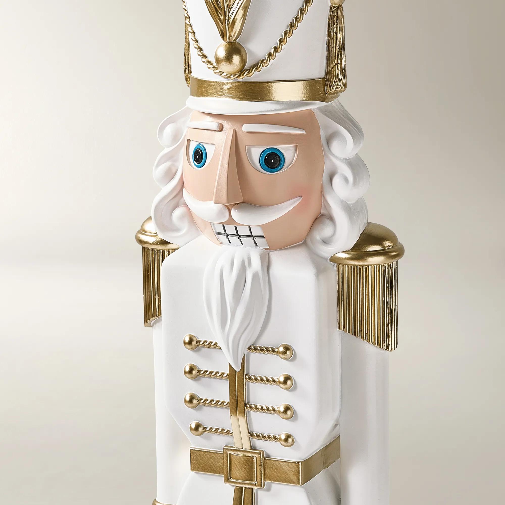 Oversized Nutcracker White/Gold- 3 Feet