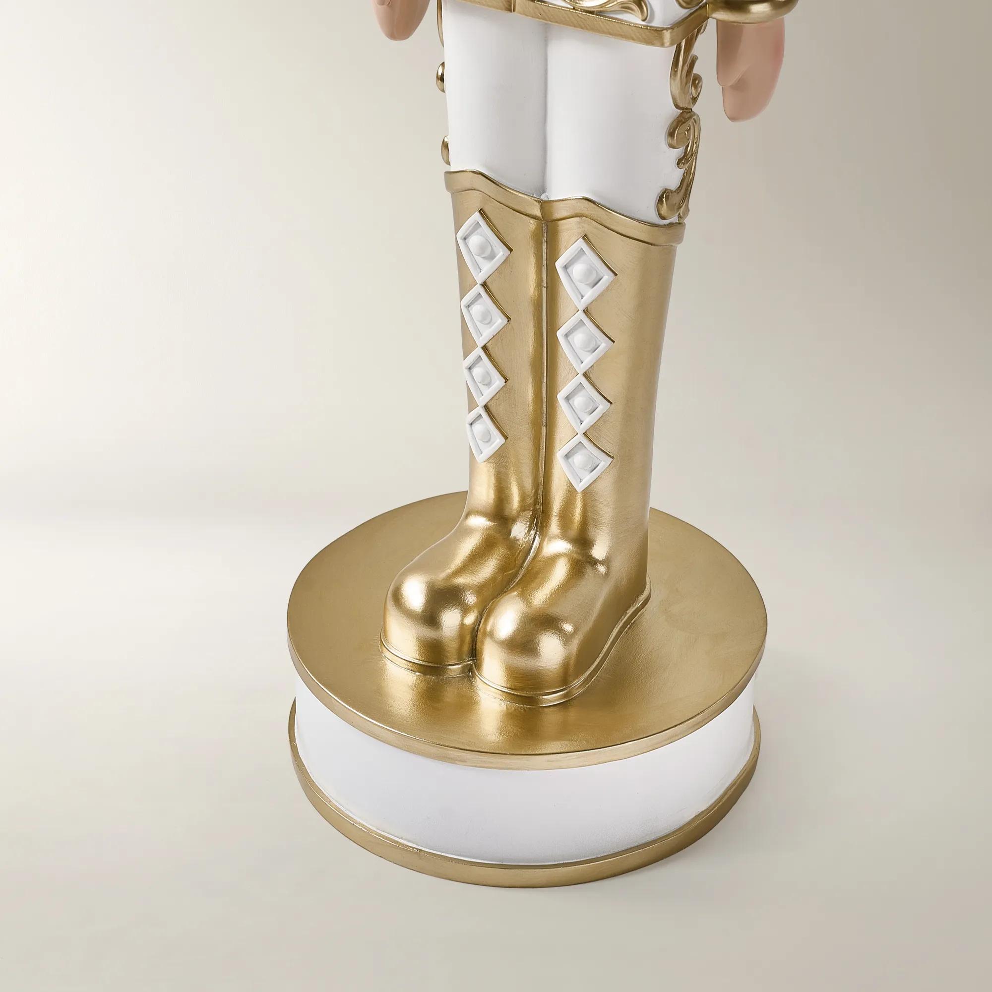 Oversized Nutcracker White/Gold- 3 Feet