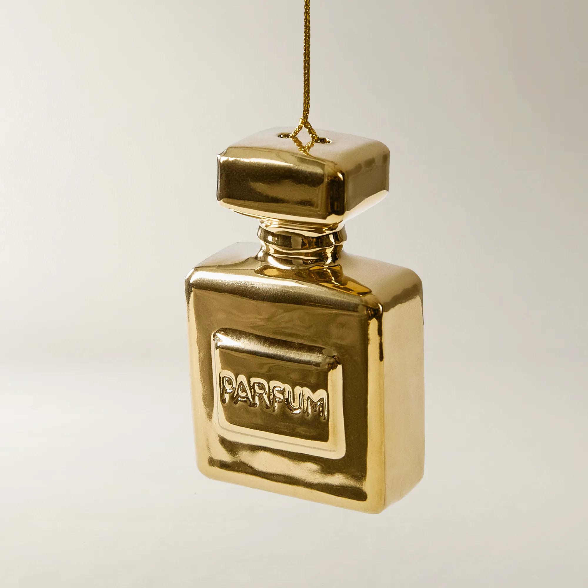 Parfum Bottle & Handbag Ornaments Metallic Gold - Set of 4