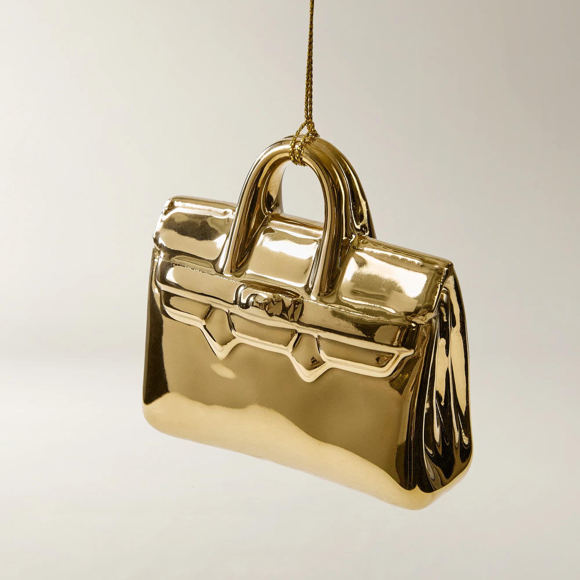 Parfum Bottle & Handbag Ornaments Metallic Gold - Set of 4